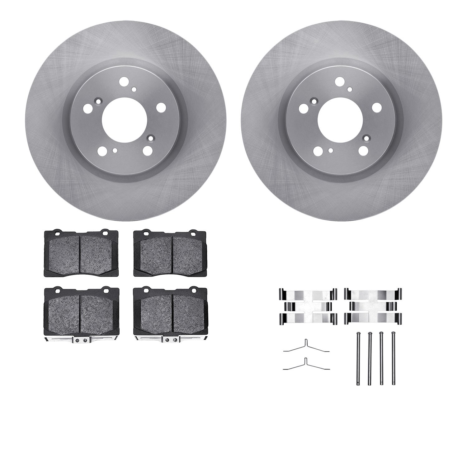 6512-58118 Brake Rotors w/5000 Advanced Brake Pads Kit with Hardware, 2005-2012 Acura/Honda, Position: Front