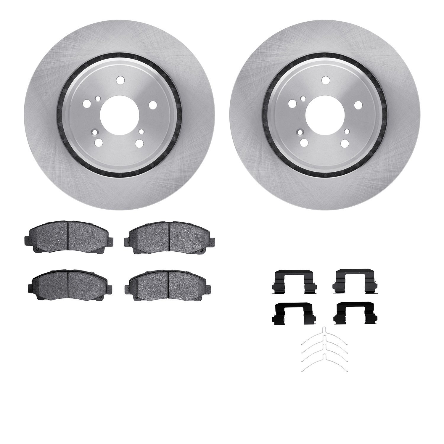 6512-58133 Brake Rotors w/5000 Advanced Brake Pads Kit with Hardware, 2015-2020 Acura/Honda, Position: Front