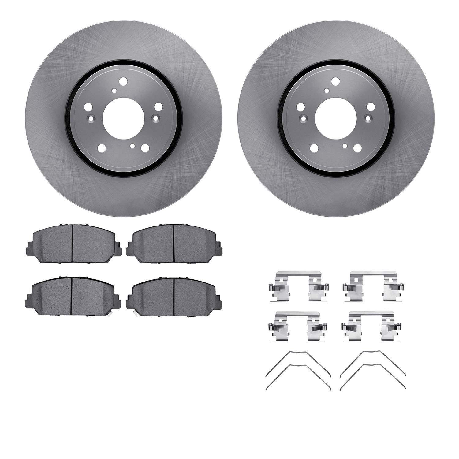 6512-58142 Brake Rotors w/5000 Advanced Brake Pads Kit with Hardware, 2013-2018 Acura/Honda, Position: Front