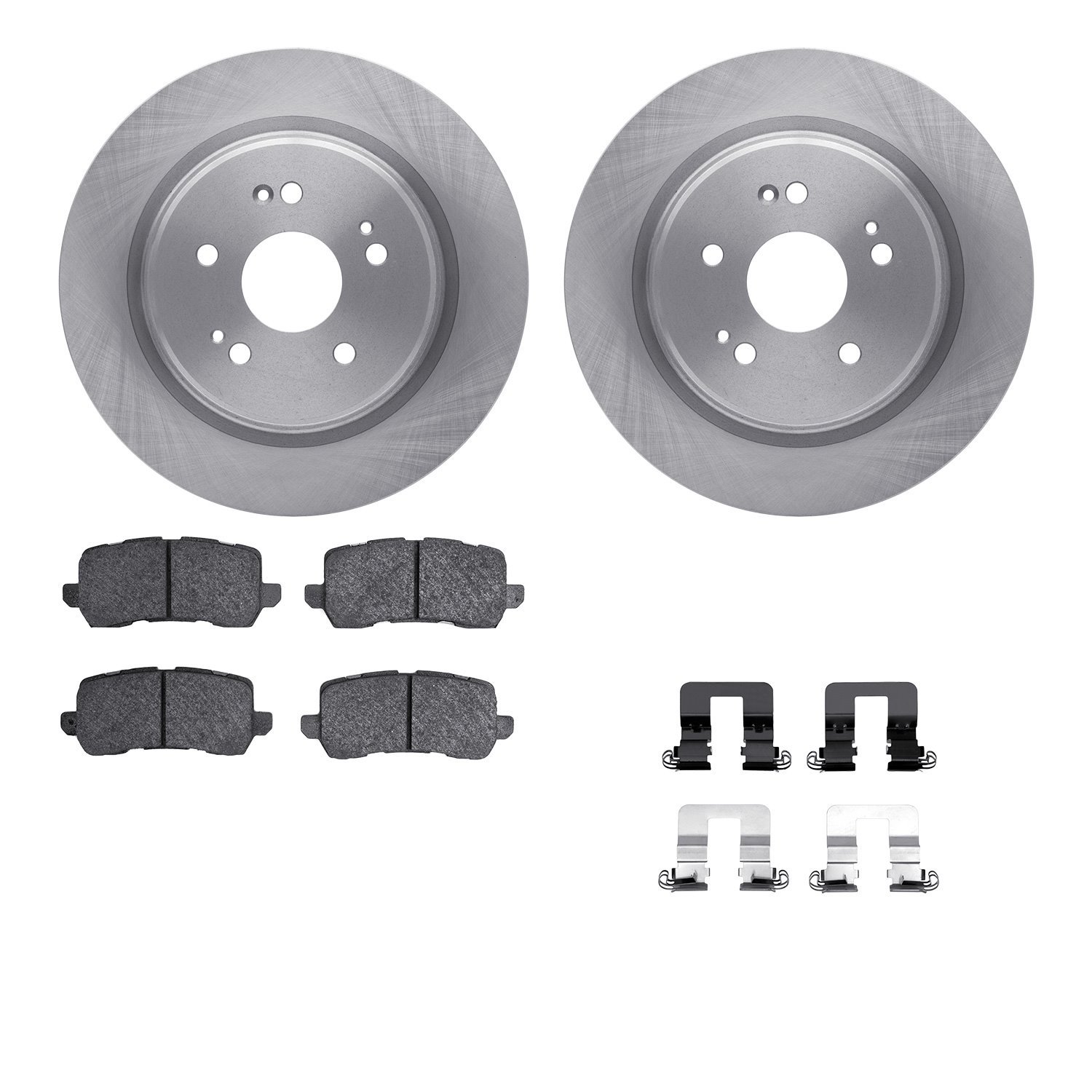 6512-58148 Brake Rotors w/5000 Advanced Brake Pads Kit with Hardware, 2015-2020 Acura/Honda, Position: Rear