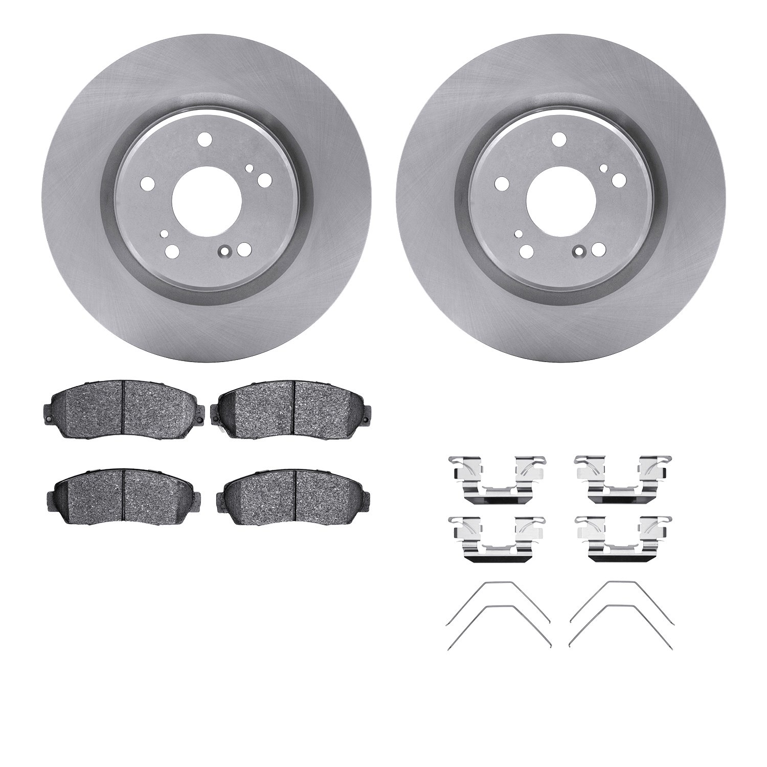6512-58163 Brake Rotors w/5000 Advanced Brake Pads Kit with Hardware, Fits Select Acura/Honda, Position: Front