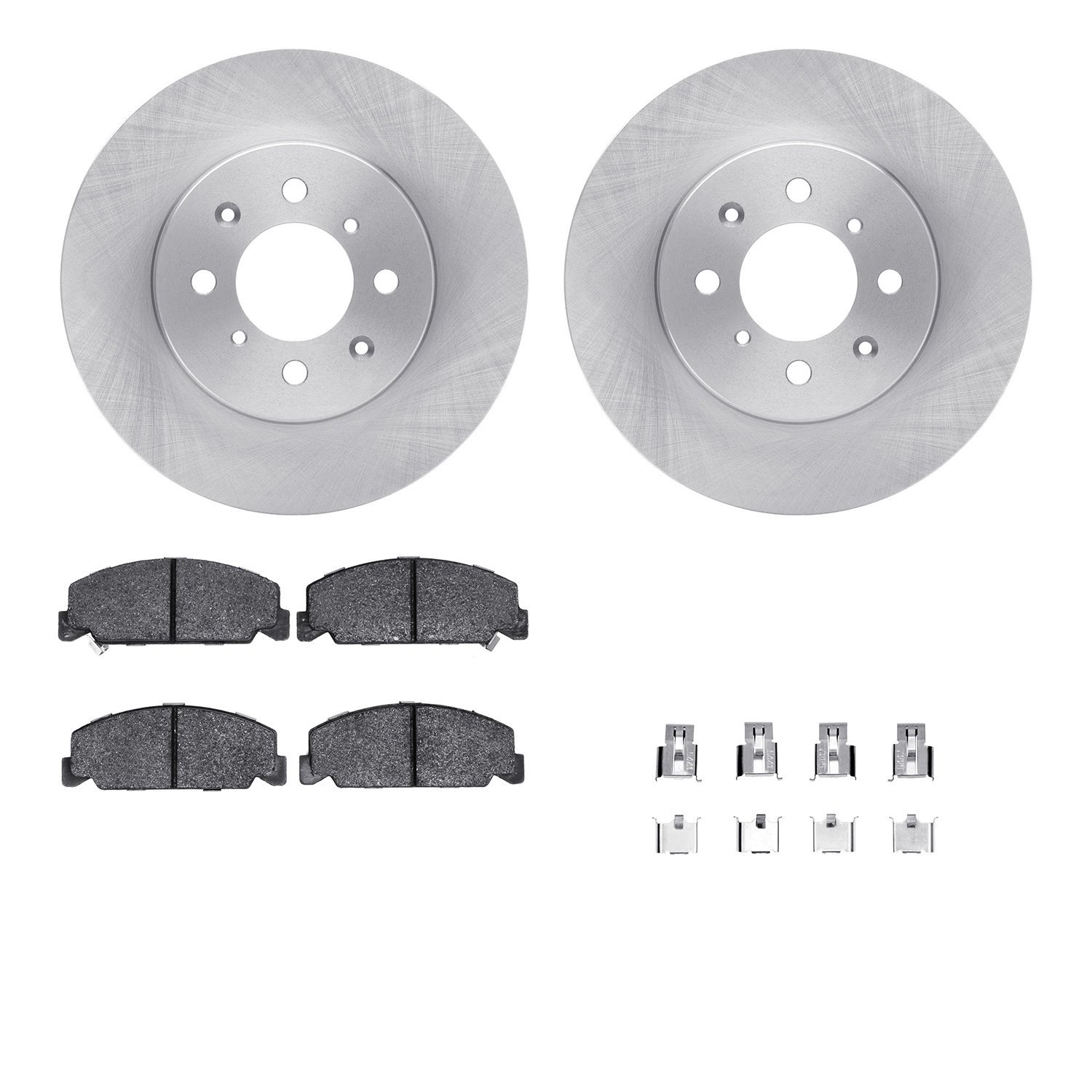 6512-59191 Brake Rotors w/5000 Advanced Brake Pads Kit with Hardware, 1994-1995 Acura/Honda, Position: Front