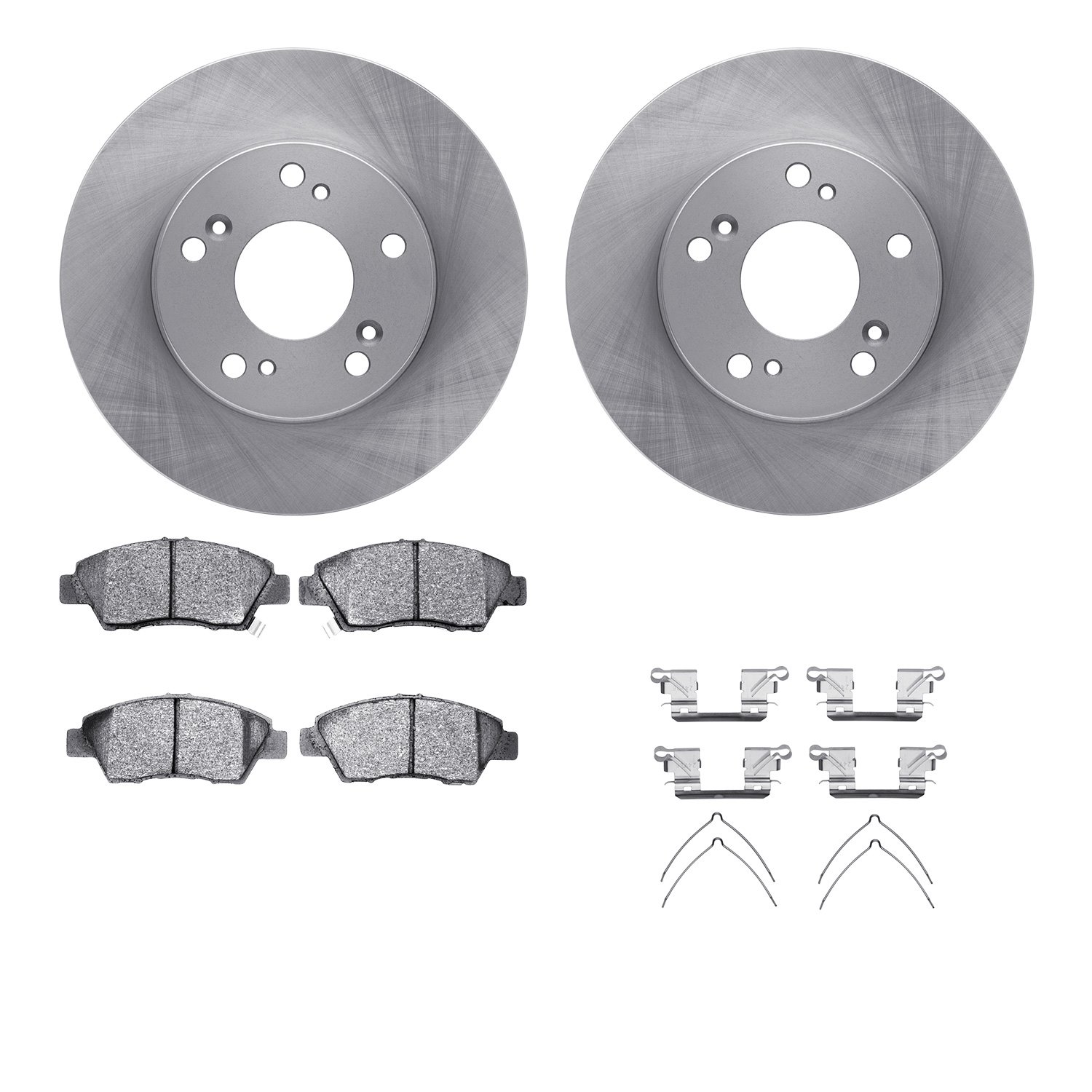6512-59277 Brake Rotors w/5000 Advanced Brake Pads Kit with Hardware, 2011-2015 Acura/Honda, Position: Front