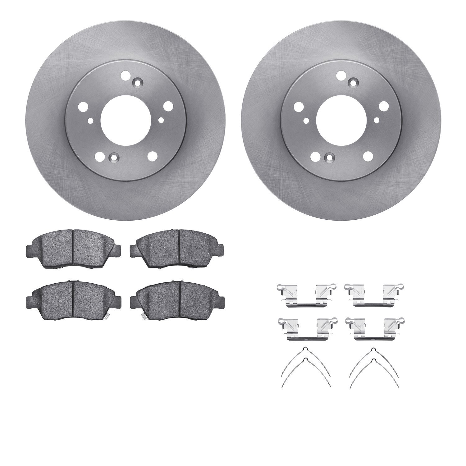 6512-59309 Brake Rotors w/5000 Advanced Brake Pads Kit with Hardware, 2012-2015 Acura/Honda, Position: Front