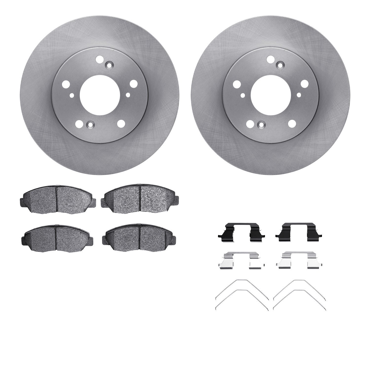 6512-59310 Brake Rotors w/5000 Advanced Brake Pads Kit with Hardware, 2012-2015 Acura/Honda, Position: Front