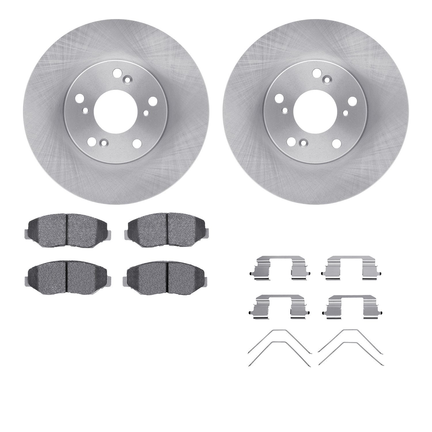 6512-59345 Brake Rotors w/5000 Advanced Brake Pads Kit with Hardware, 2002-2015 Acura/Honda, Position: Front