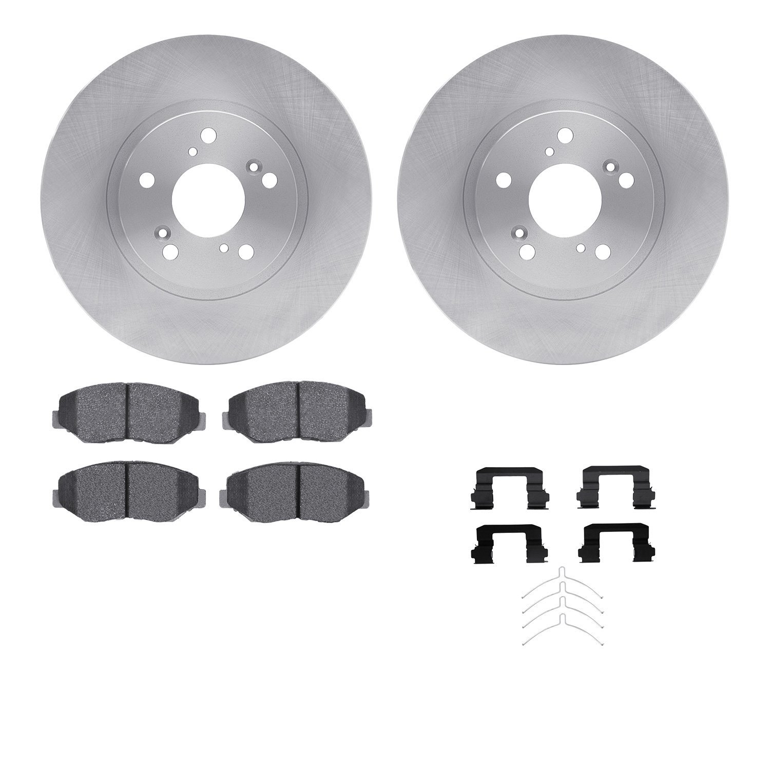 6512-59360 Brake Rotors w/5000 Advanced Brake Pads Kit with Hardware, 2003-2008 Acura/Honda, Position: Front