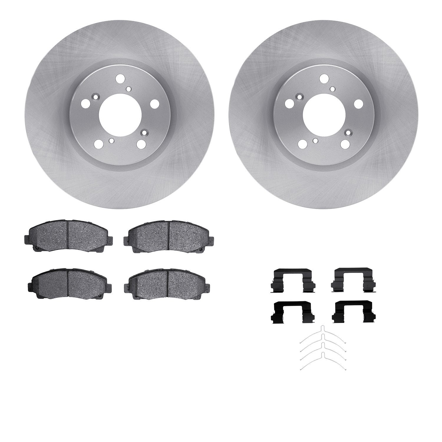 6512-59411 Brake Rotors w/5000 Advanced Brake Pads Kit with Hardware, 2006-2014 Acura/Honda, Position: Front