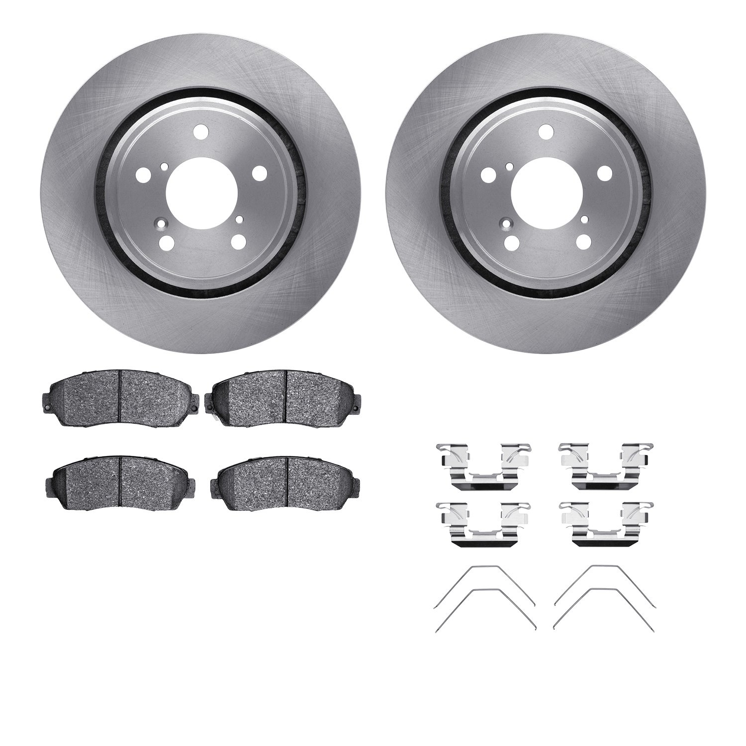 6512-59441 Brake Rotors w/5000 Advanced Brake Pads Kit with Hardware, Fits Select Acura/Honda, Position: Front