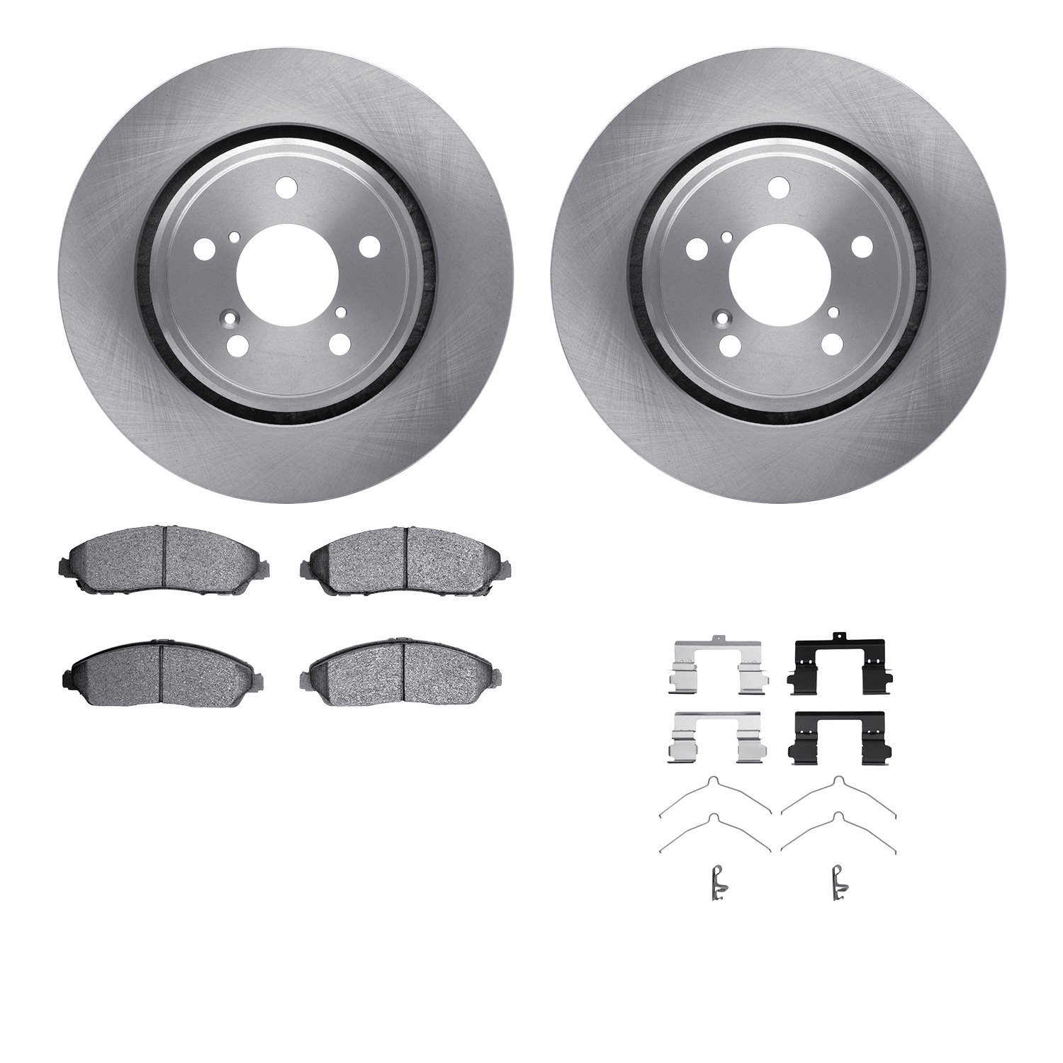 6512-59442 Brake Rotors w/5000 Advanced Brake Pads Kit with Hardware, Fits Select Acura/Honda, Position: Front