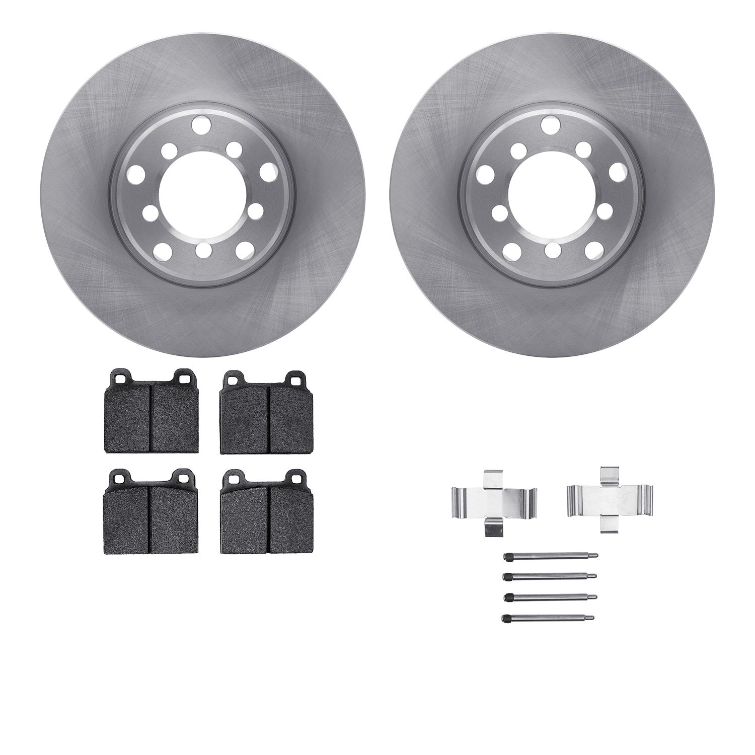 6512-63131 Brake Rotors w/5000 Advanced Brake Pads Kit with Hardware, 1971-1971 Mercedes-Benz, Position: Front