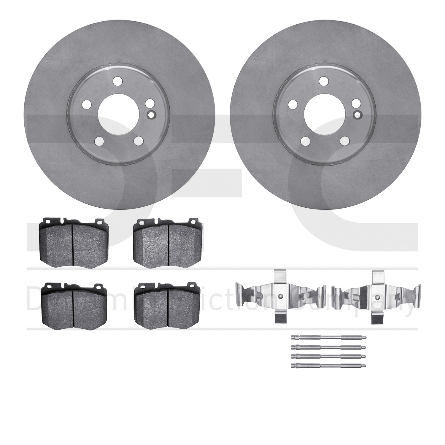 6512-63195 Brake Rotors w/5000 Advanced Brake Pads Kit with Hardware, Fits Select Mercedes-Benz, Position: Front