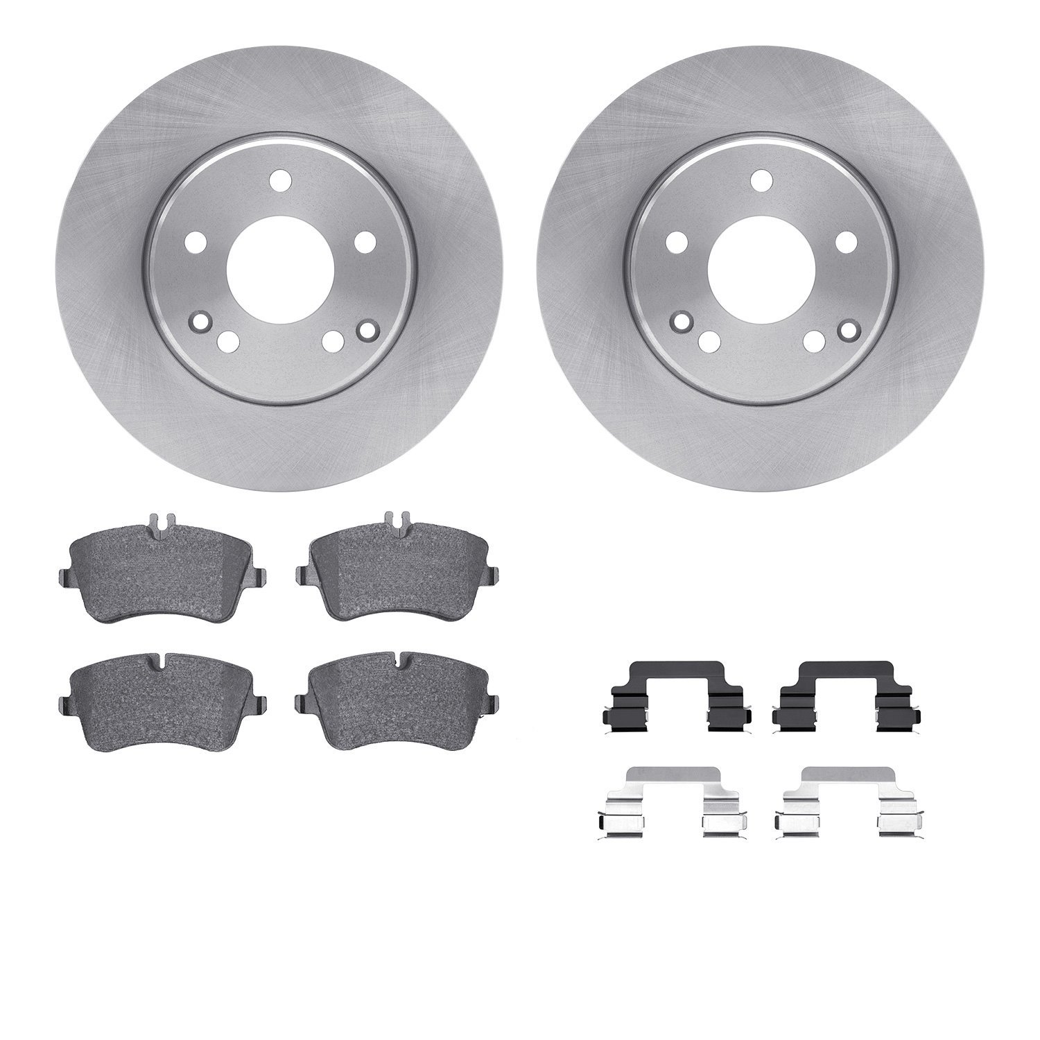6512-63337 Brake Rotors w/5000 Advanced Brake Pads Kit with Hardware, 2003-2015 Mercedes-Benz, Position: Front
