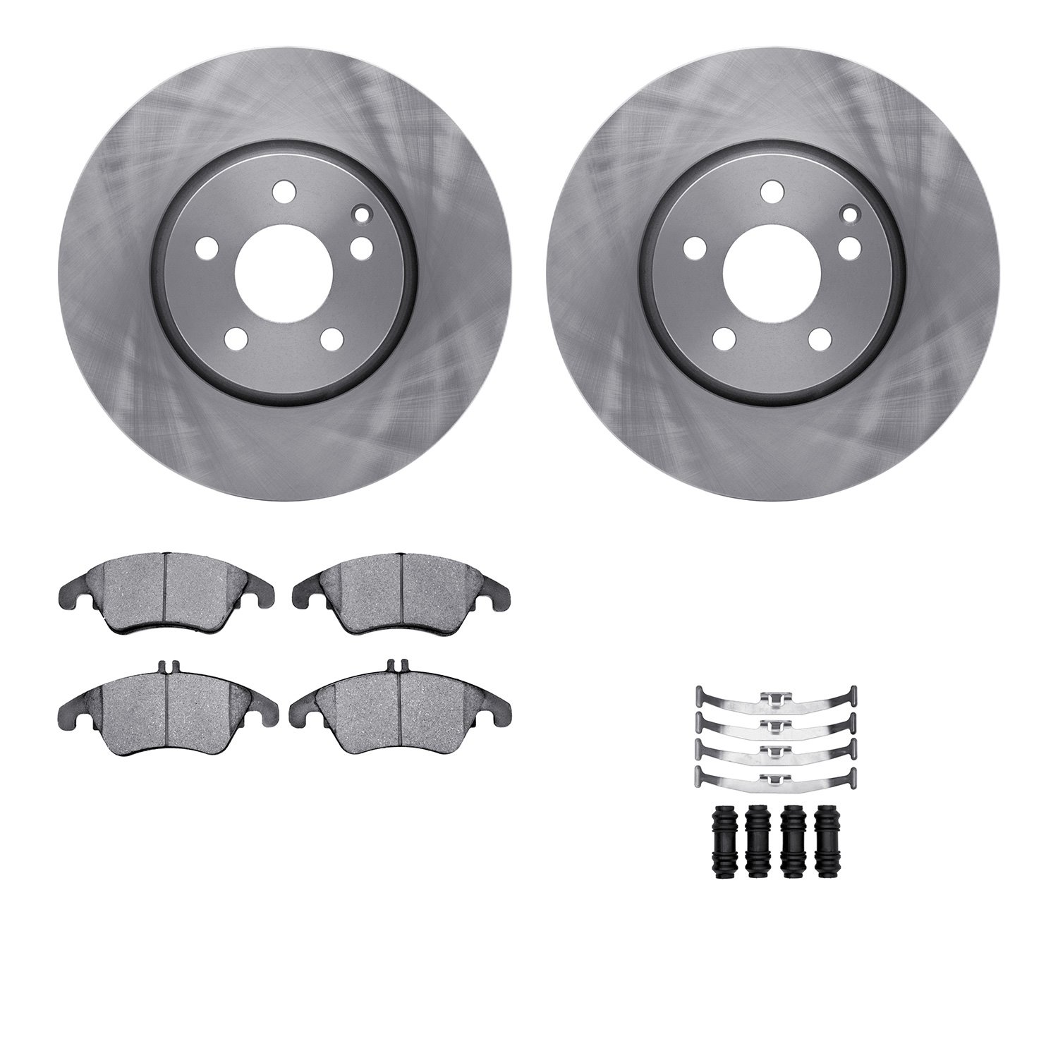 6512-63427 Brake Rotors w/5000 Advanced Brake Pads Kit with Hardware, 2008-2020 Mercedes-Benz, Position: Front