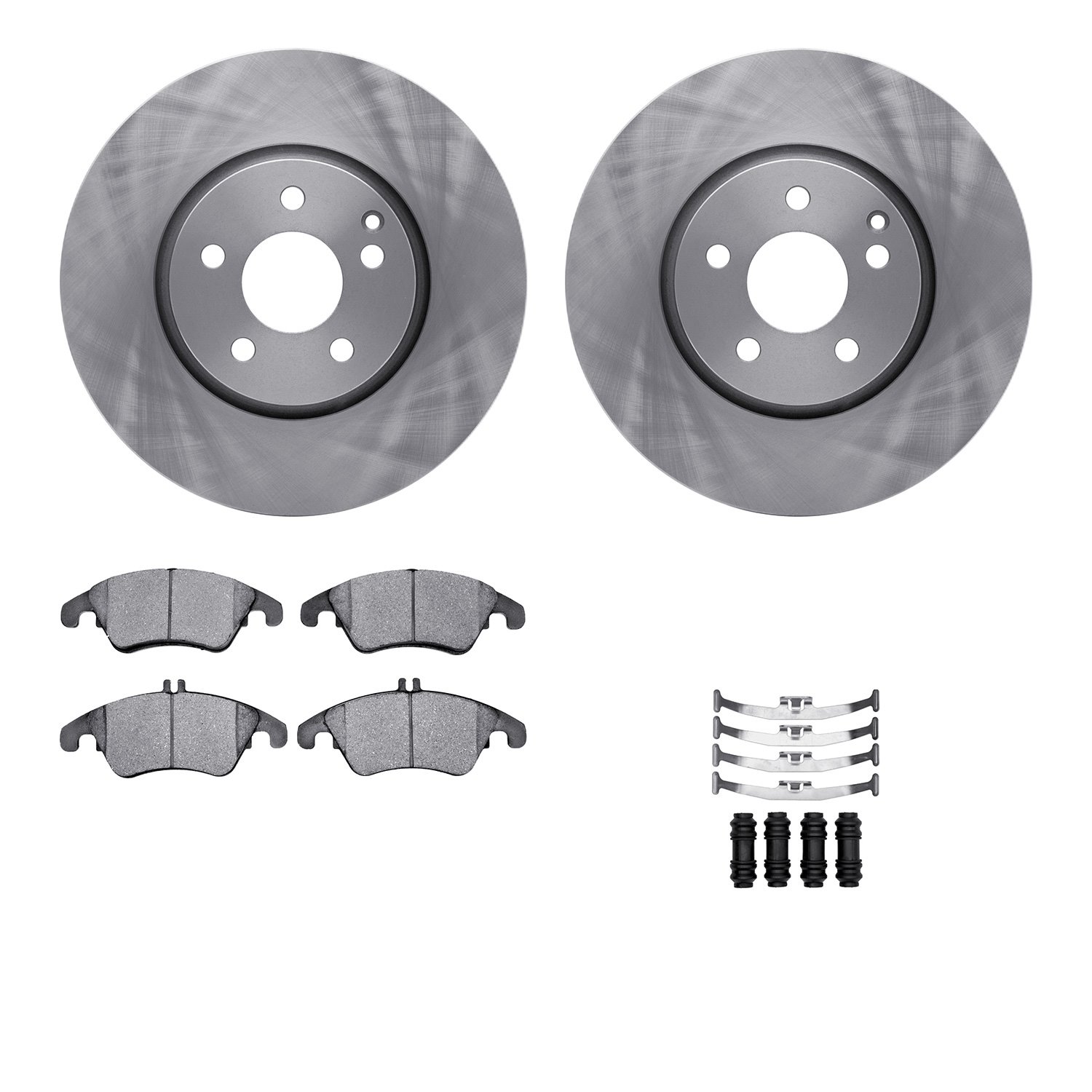 6512-63428 Brake Rotors w/5000 Advanced Brake Pads Kit with Hardware, 2008-2017 Mercedes-Benz, Position: Front
