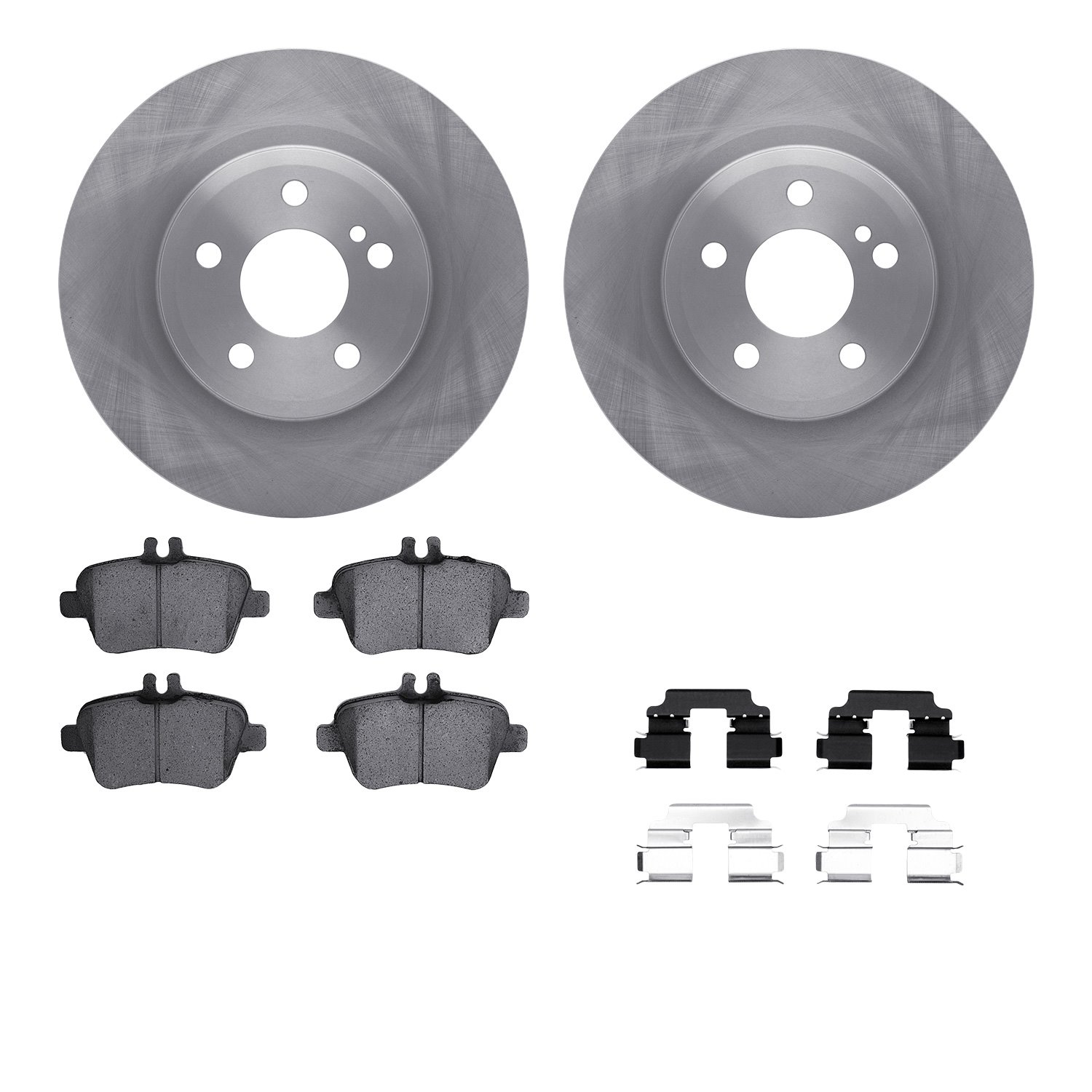 6512-63461 Brake Rotors w/5000 Advanced Brake Pads Kit with Hardware, 2012-2016 Mercedes-Benz, Position: Rear