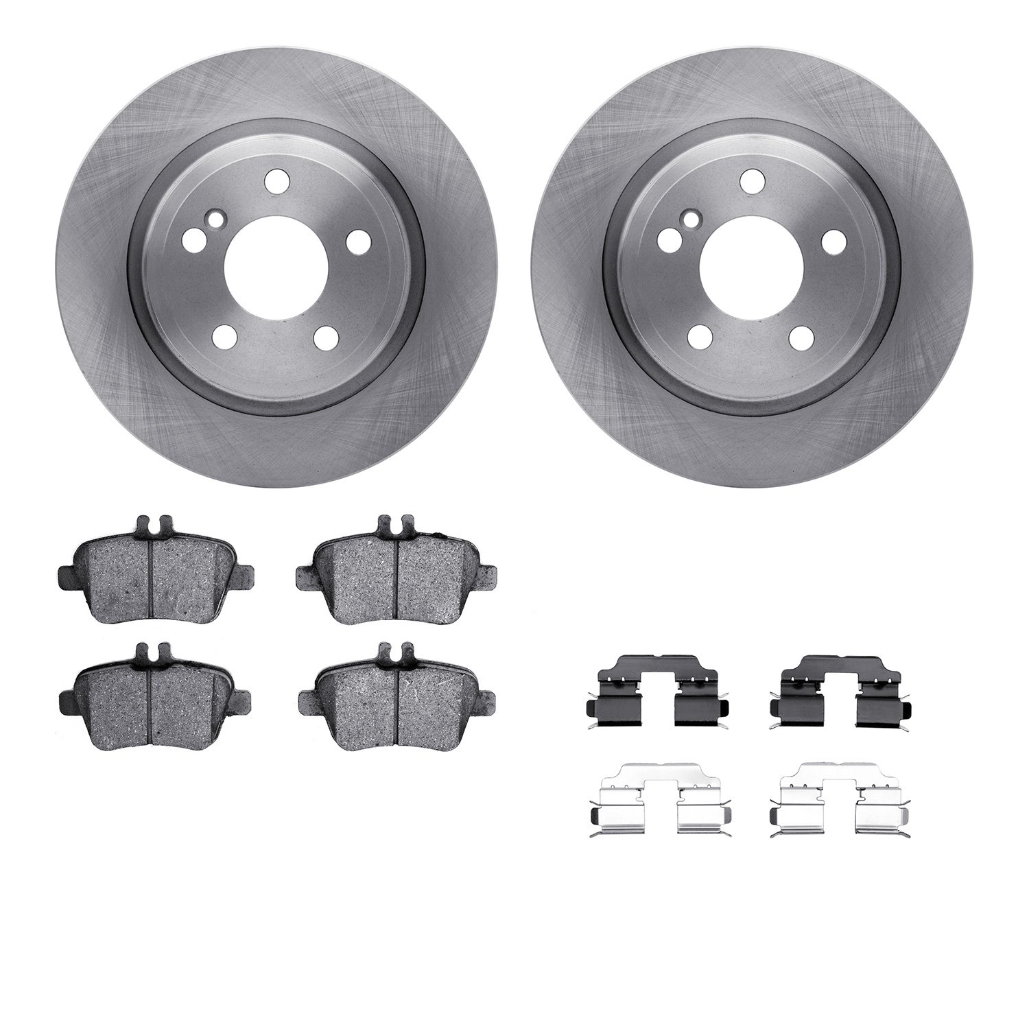 6512-63472 Brake Rotors w/5000 Advanced Brake Pads Kit with Hardware, 2014-2019 Mercedes-Benz, Position: Rear