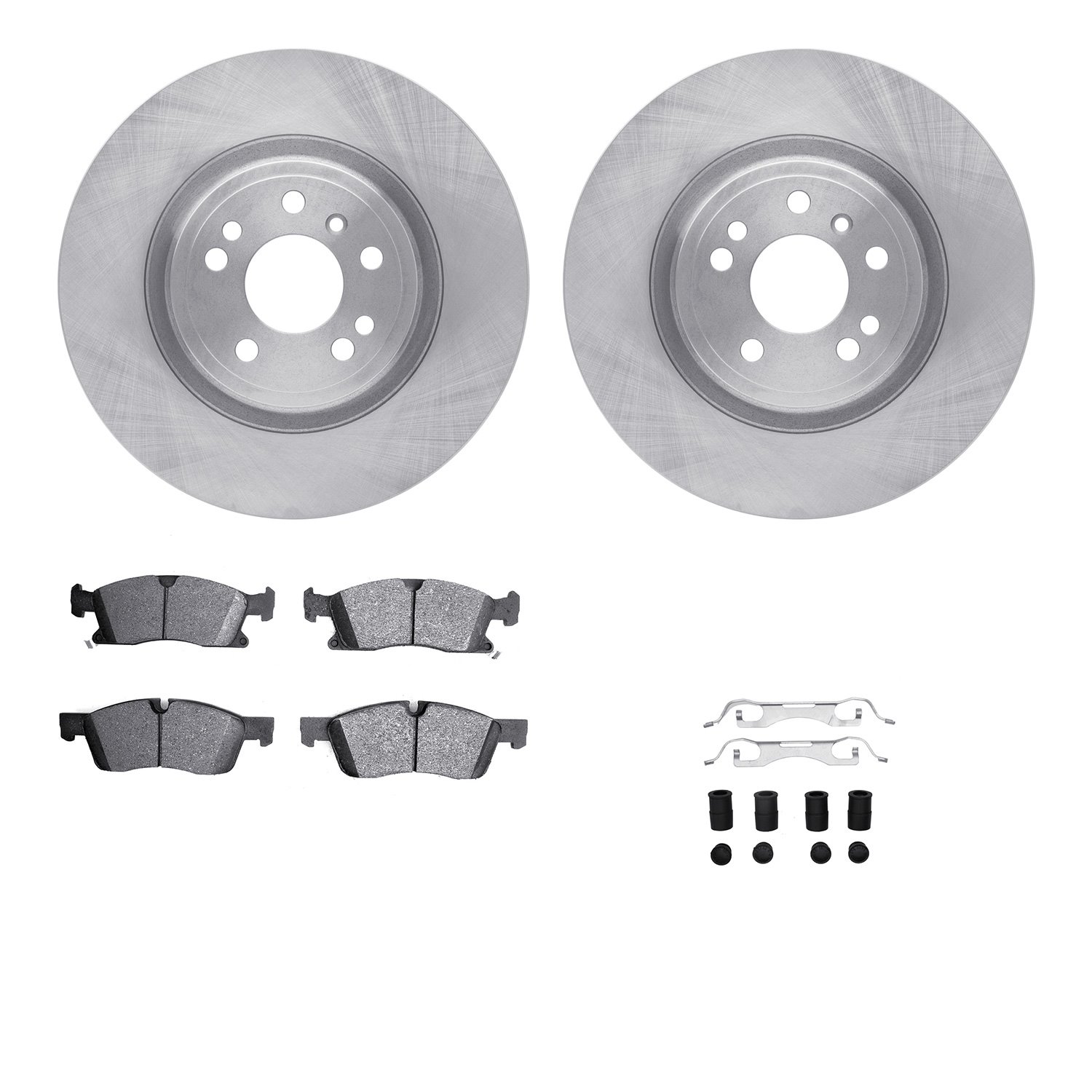 6512-63558 Brake Rotors w/5000 Advanced Brake Pads Kit with Hardware, 2012-2018 Mercedes-Benz, Position: Front