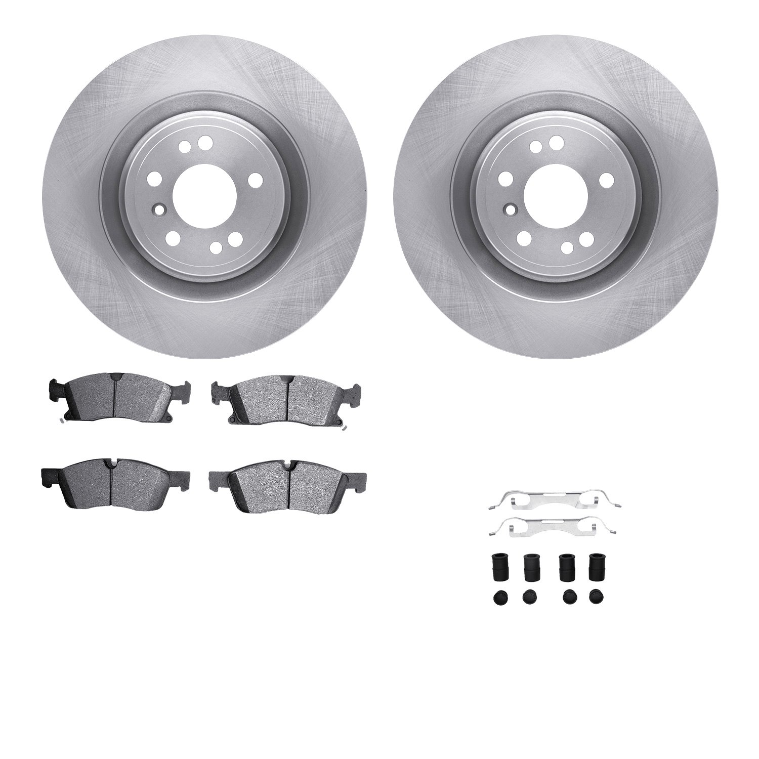 6512-63563 Brake Rotors w/5000 Advanced Brake Pads Kit with Hardware, 2017-2019 Mercedes-Benz, Position: Front