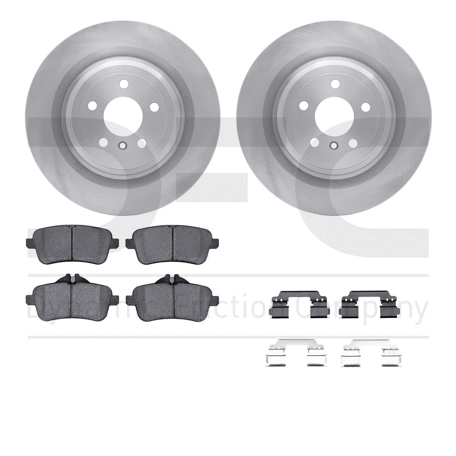 6512-63570 Brake Rotors w/5000 Advanced Brake Pads Kit with Hardware, 2013-2019 Mercedes-Benz, Position: Rear