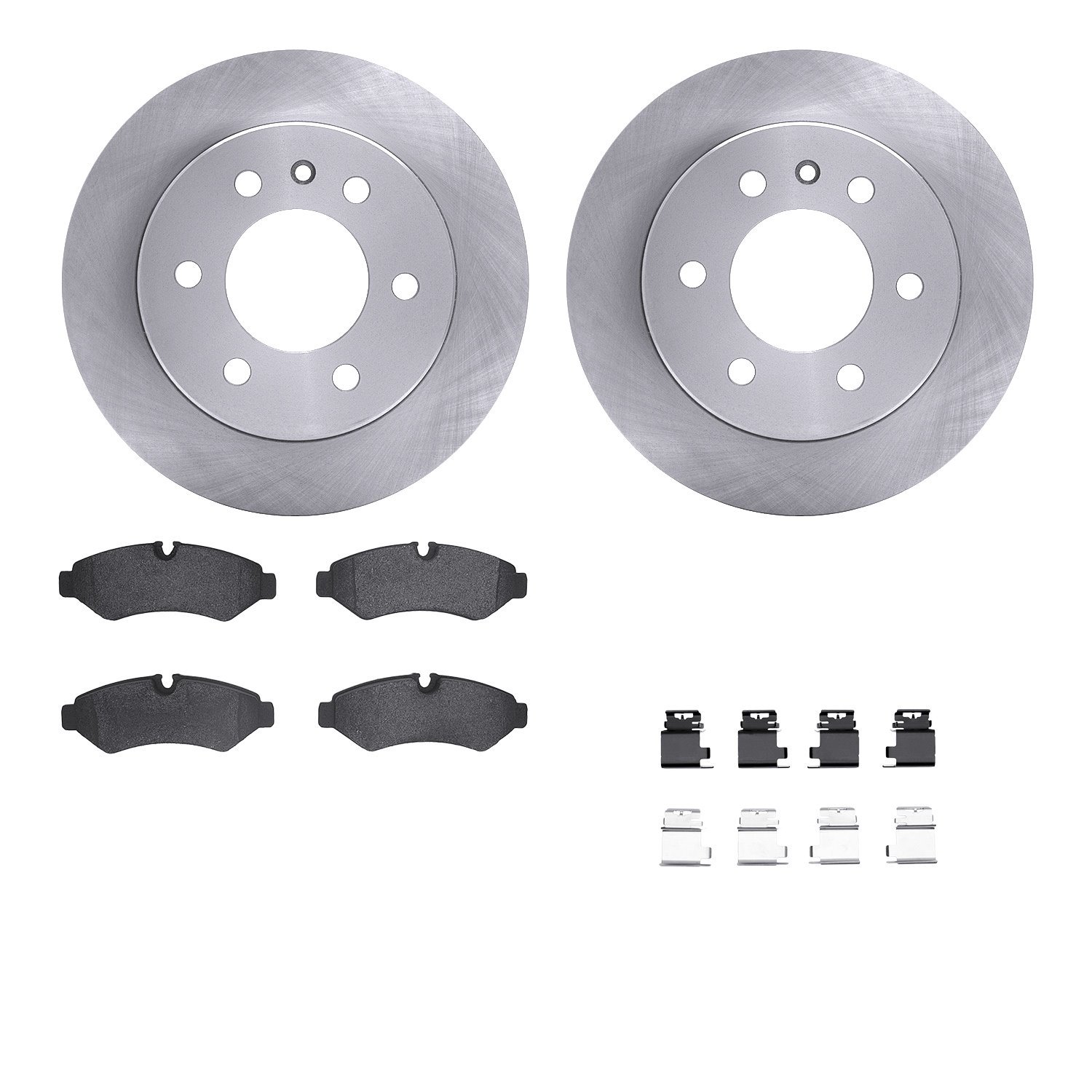 6512-63602 Brake Rotors w/5000 Advanced Brake Pads Kit with Hardware, Fits Select Multiple Makes/Models, Position: Rear