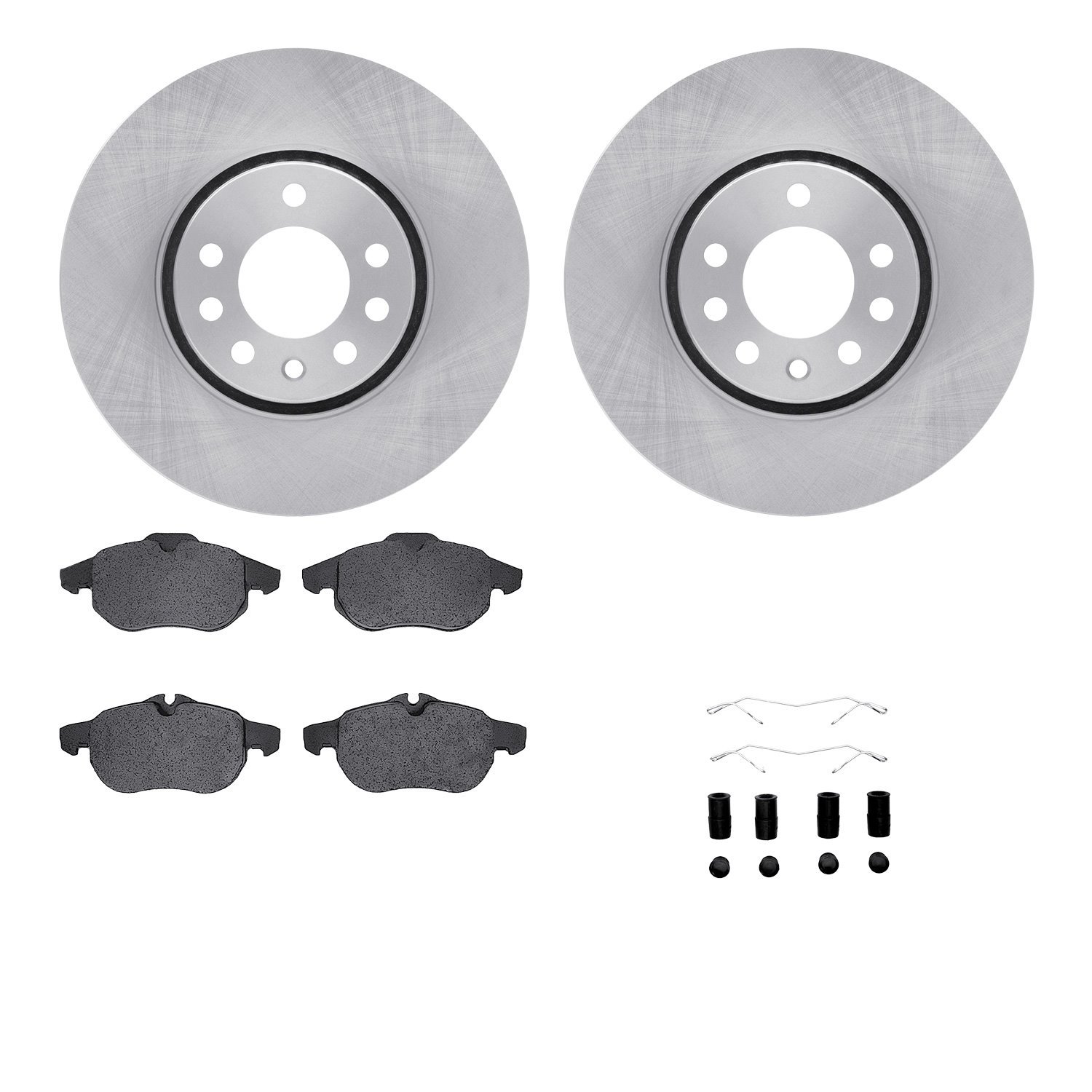 6512-65088 Brake Rotors w/5000 Advanced Brake Pads Kit with Hardware, 2003-2011 GM, Position: Front