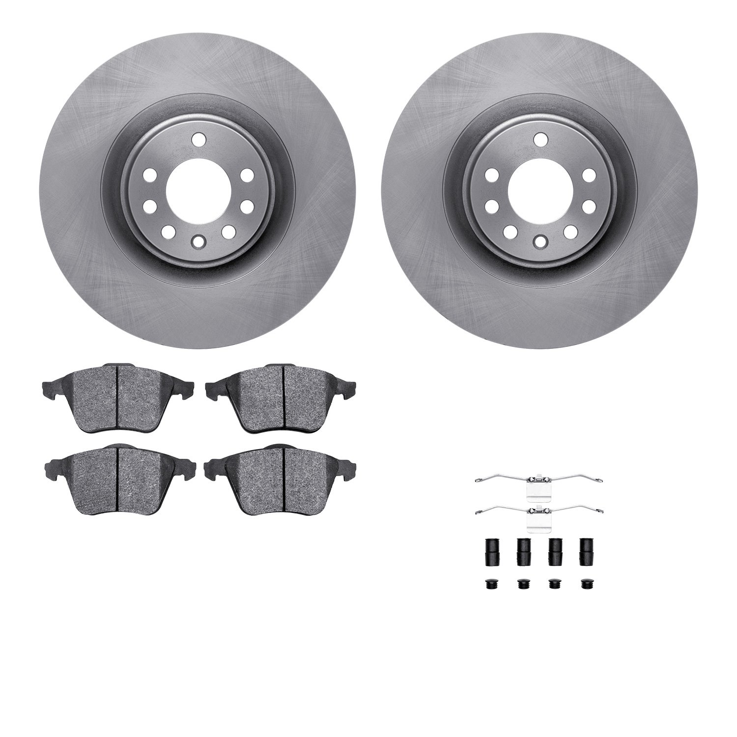 6512-65114 Brake Rotors w/5000 Advanced Brake Pads Kit with Hardware, 2008-2011 GM, Position: Front