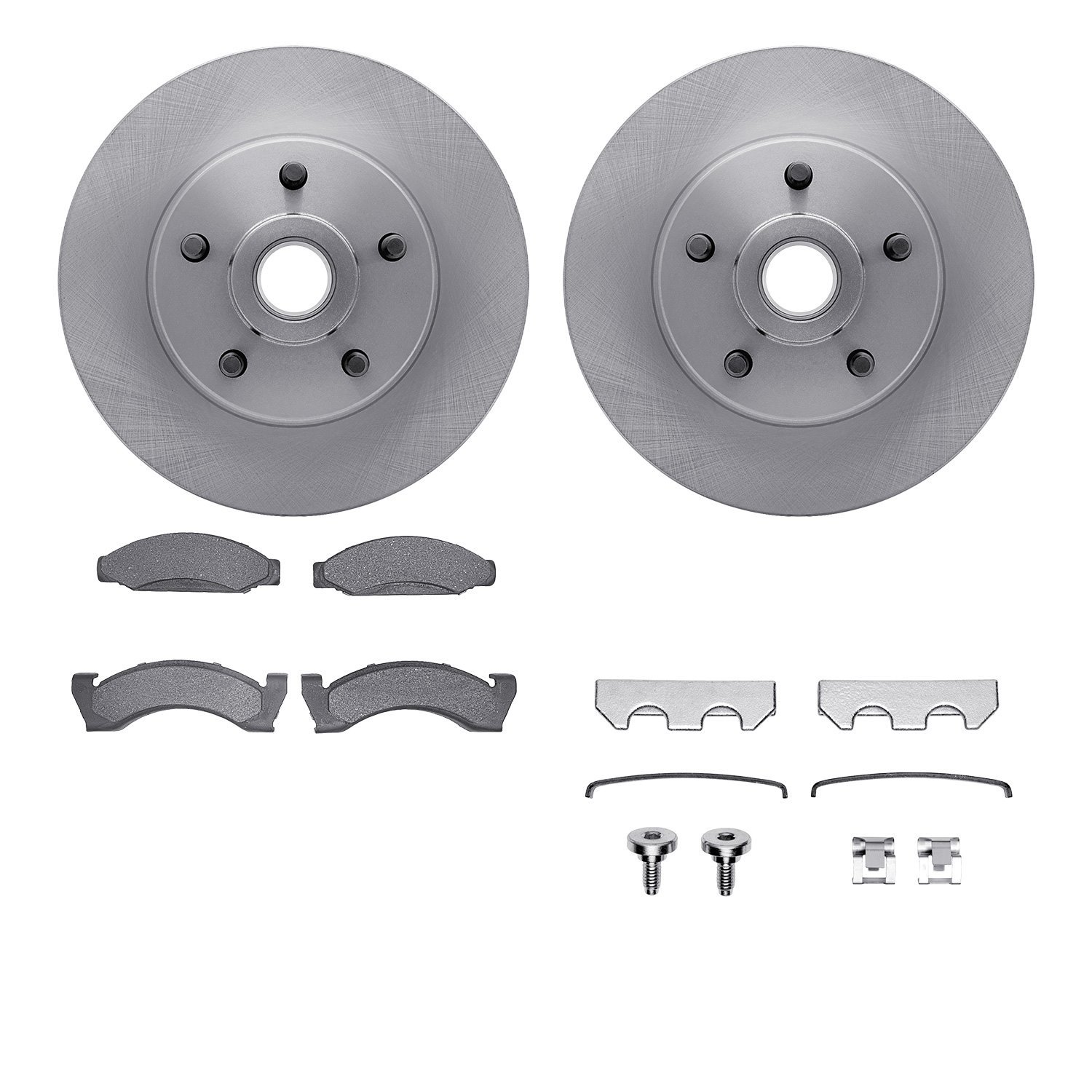 6512-66010 Brake Rotors w/5000 Advanced Brake Pads Kit with Hardware, 1980-1981 GM, Position: Front