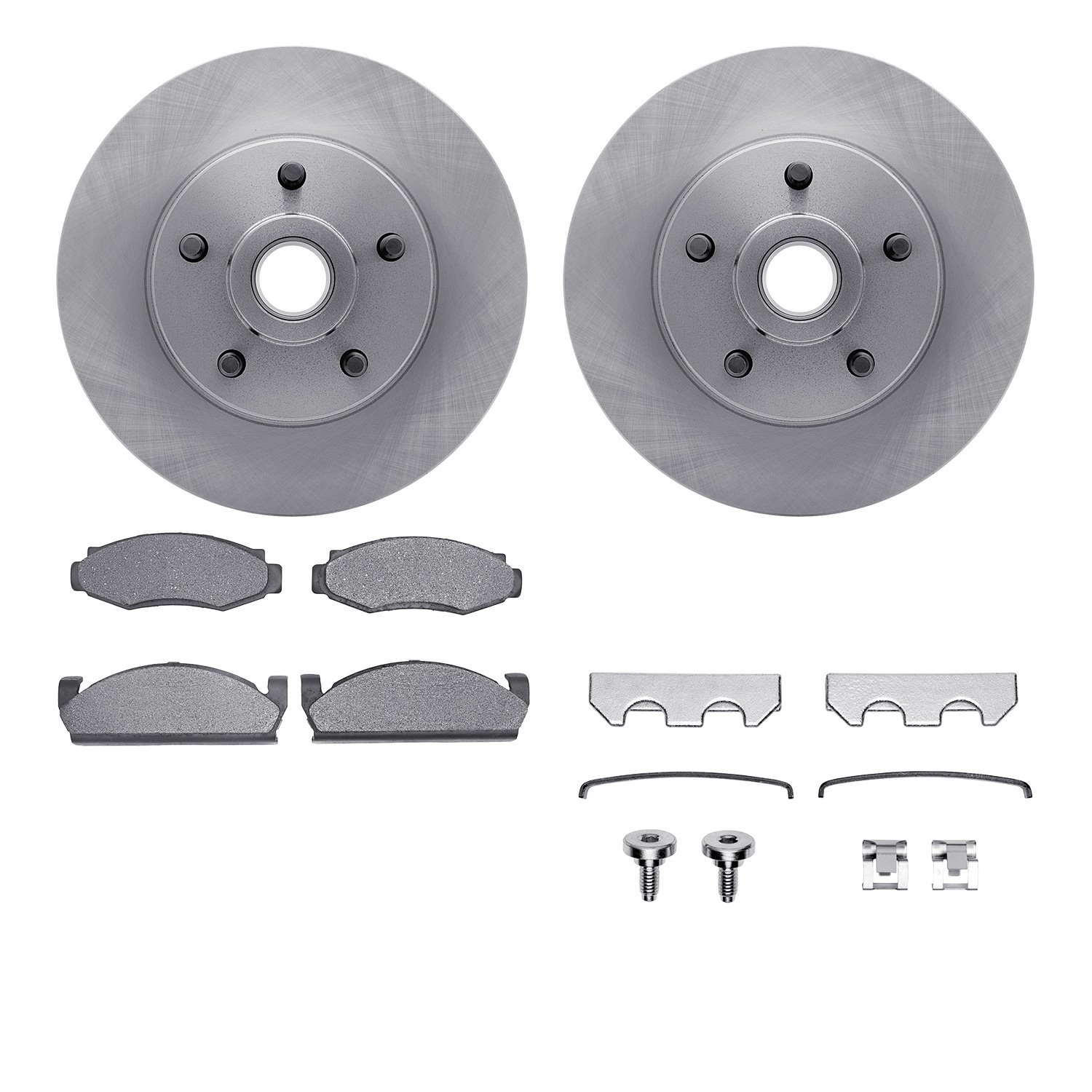 6512-66011 Brake Rotors w/5000 Advanced Brake Pads Kit with Hardware, 1979-1980 GM, Position: Front
