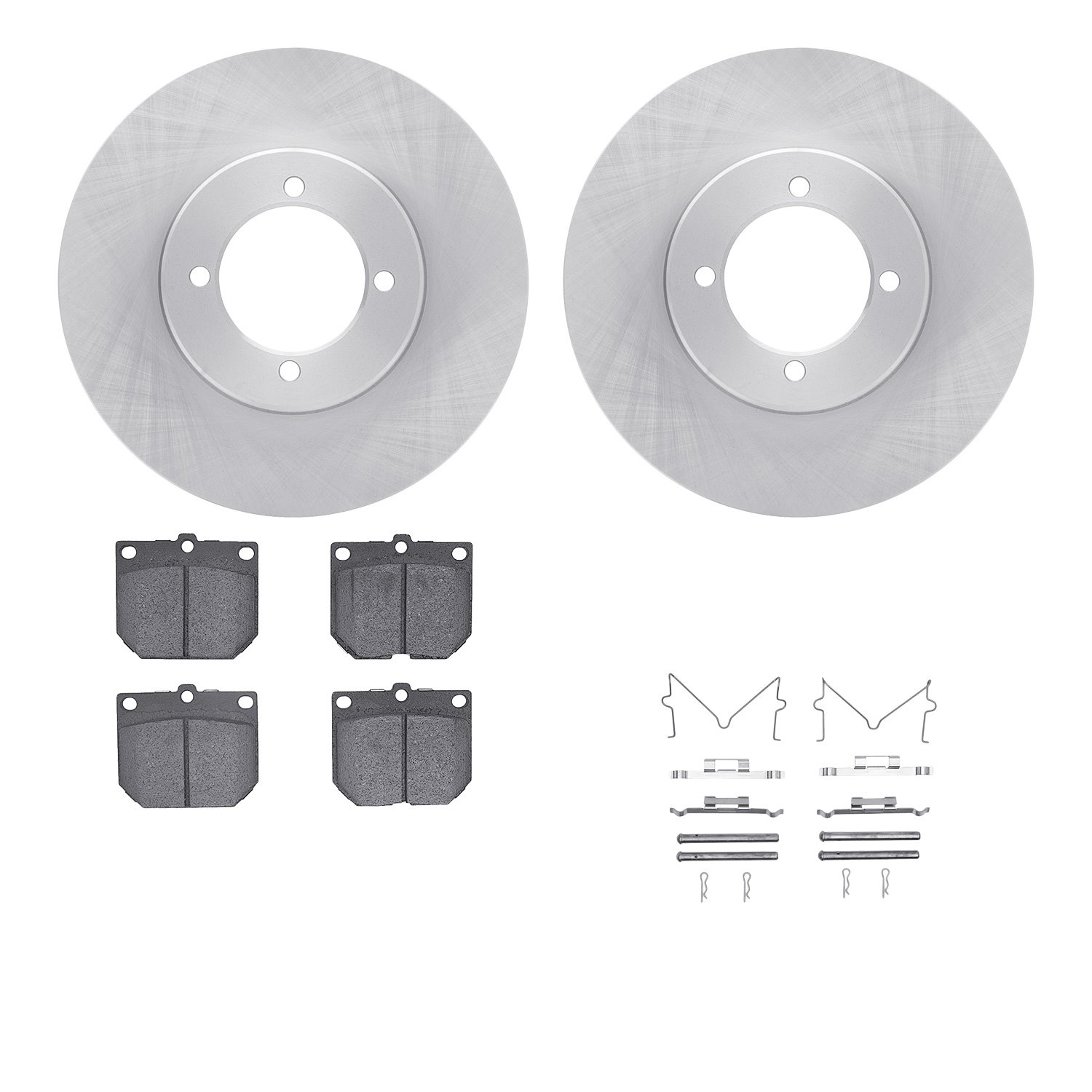 6512-67121 Brake Rotors w/5000 Advanced Brake Pads Kit with Hardware, 1974-1978 Infiniti/Nissan, Position: Front