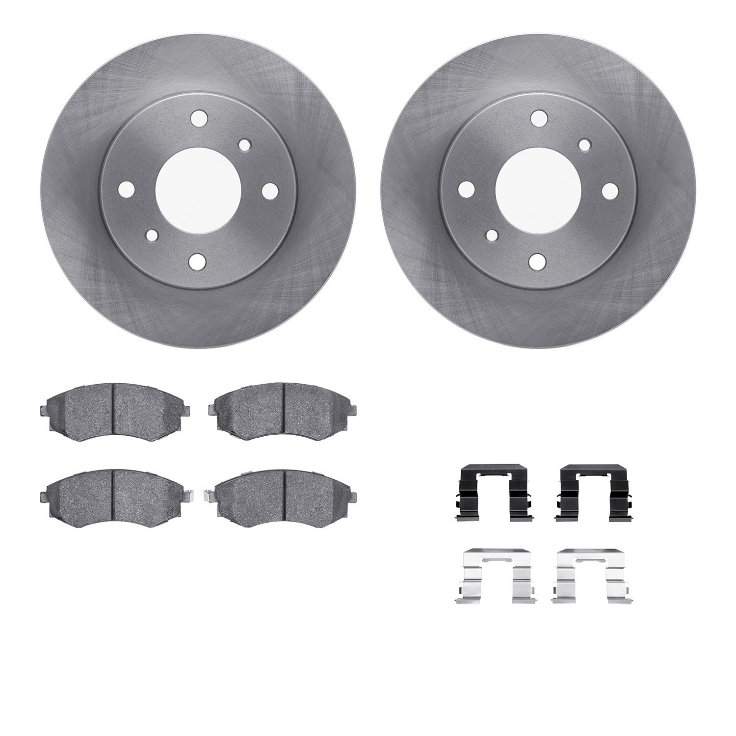 6512-67227 Brake Rotors w/5000 Advanced Brake Pads Kit with Hardware, 1989-1996 Infiniti/Nissan, Position: Front