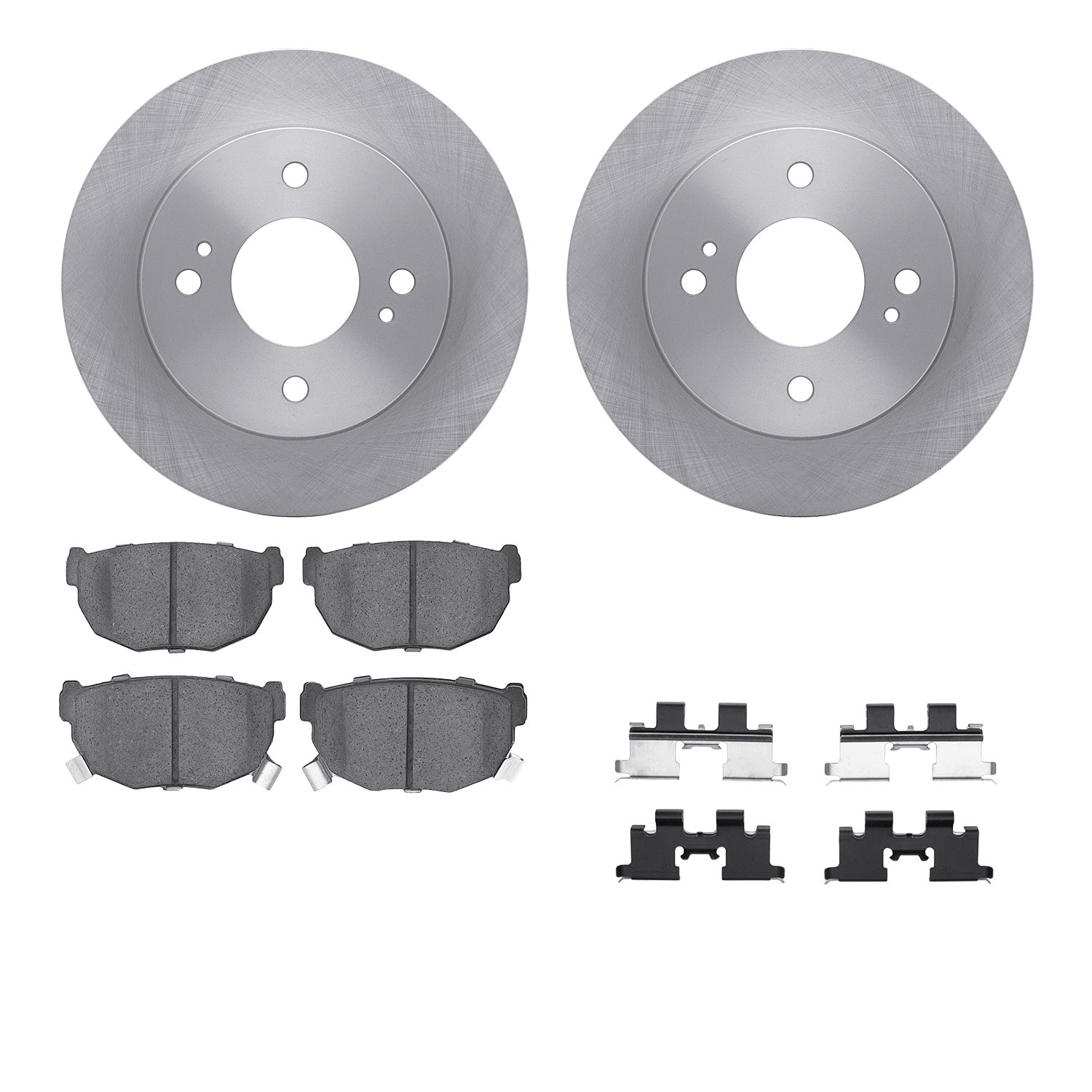 6512-67233 Brake Rotors w/5000 Advanced Brake Pads Kit with Hardware, 1989-1998 Infiniti/Nissan, Position: Rear