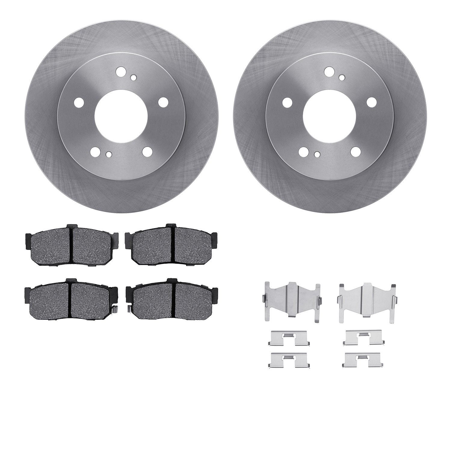 6512-67240 Brake Rotors w/5000 Advanced Brake Pads Kit with Hardware, 1991-1993 Infiniti/Nissan, Position: Rear