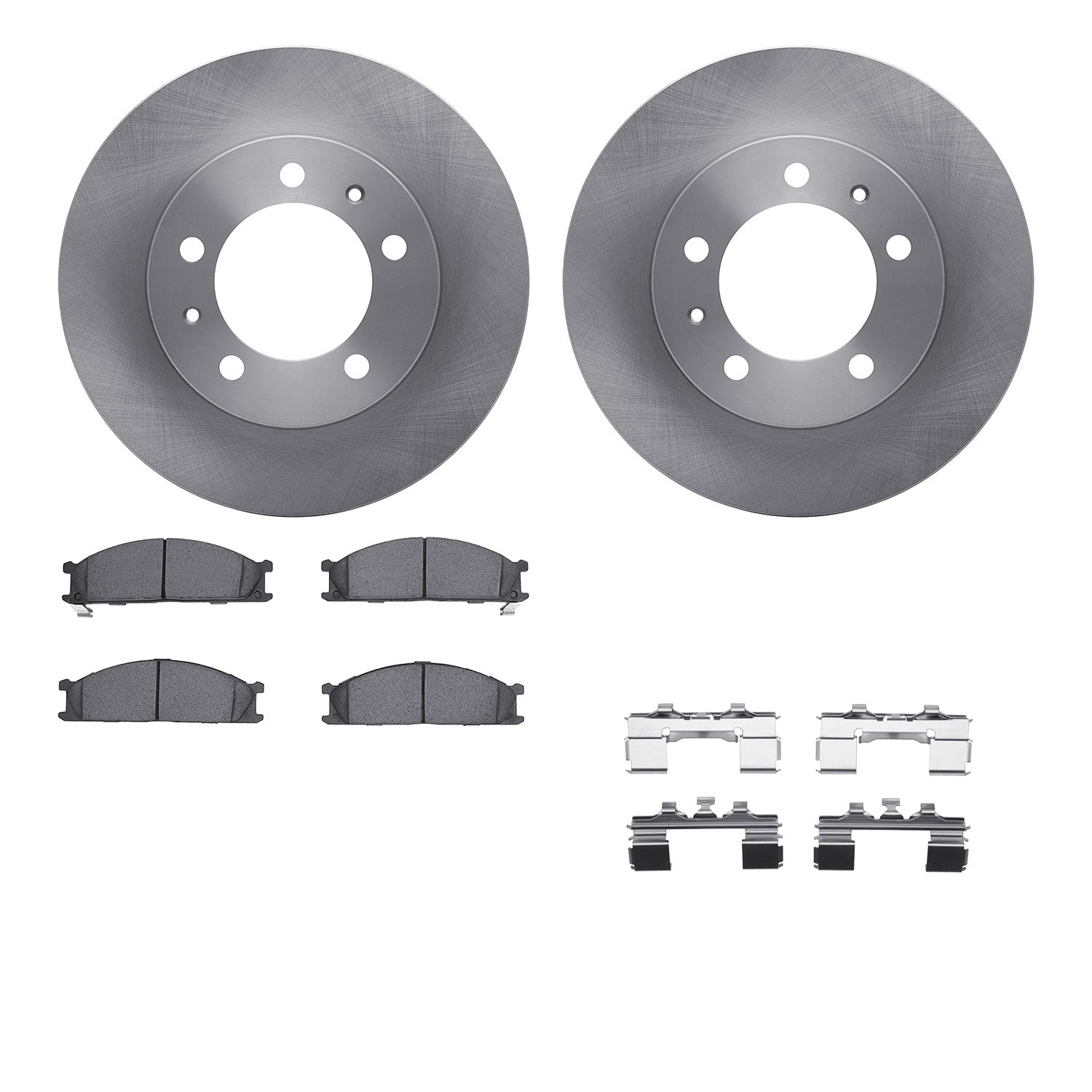 6512-67287 Brake Rotors w/5000 Advanced Brake Pads Kit with Hardware, 1987-1988 Infiniti/Nissan, Position: Front