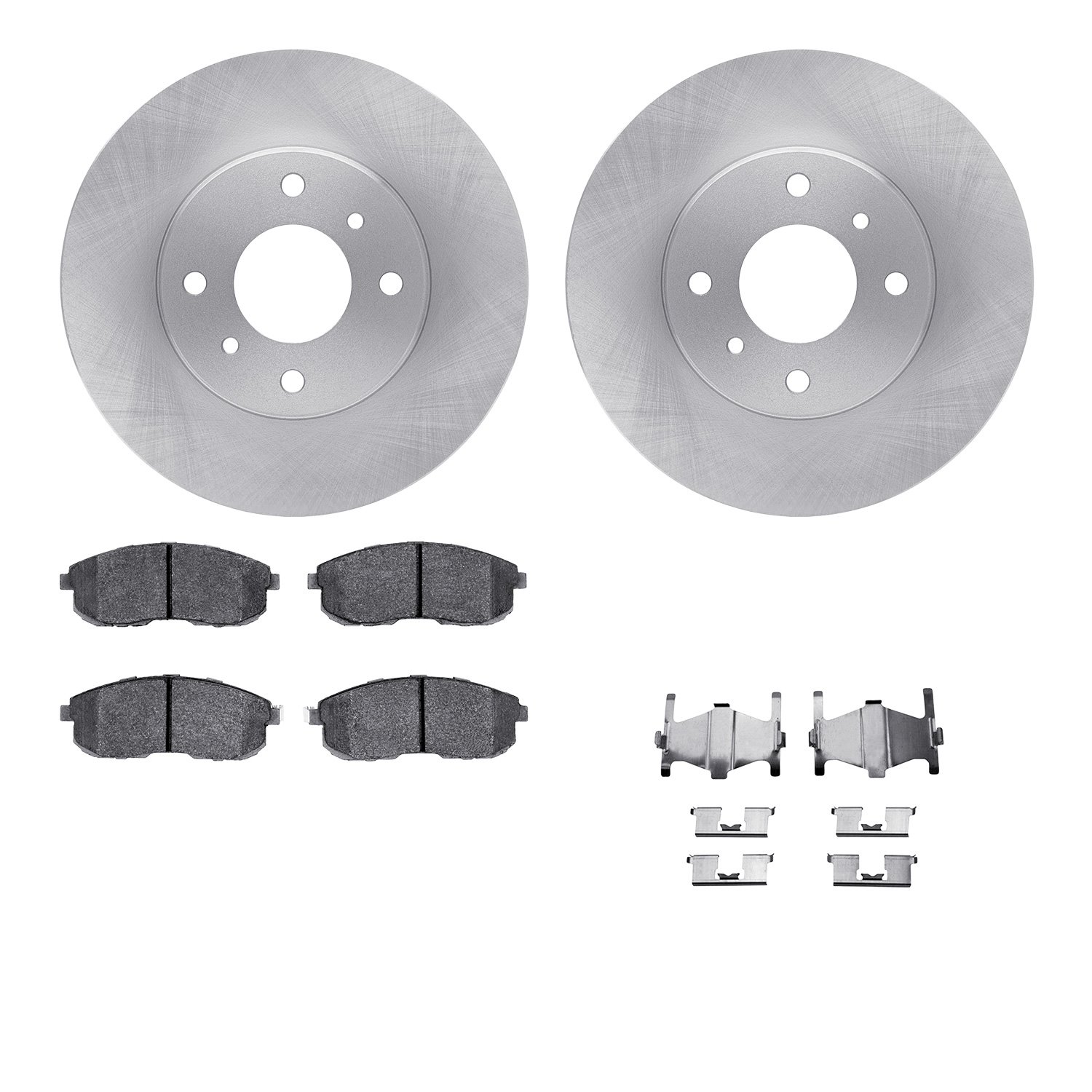 6512-67293 Brake Rotors w/5000 Advanced Brake Pads Kit with Hardware, 1993-2006 Infiniti/Nissan, Position: Front