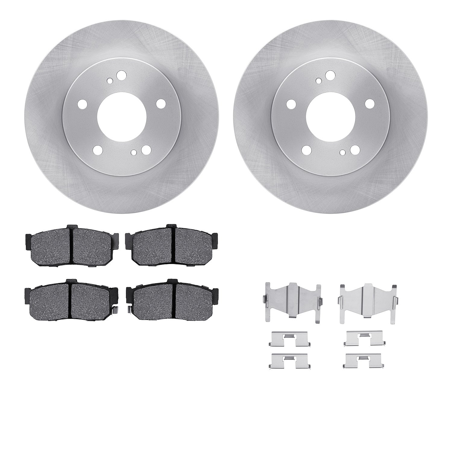 6512-67302 Brake Rotors w/5000 Advanced Brake Pads Kit with Hardware, 1994-2000 Infiniti/Nissan, Position: Rear