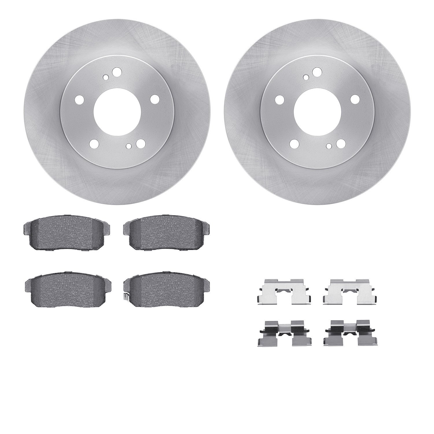 6512-67303 Brake Rotors w/5000 Advanced Brake Pads Kit with Hardware, 2000-2004 Infiniti/Nissan, Position: Rear