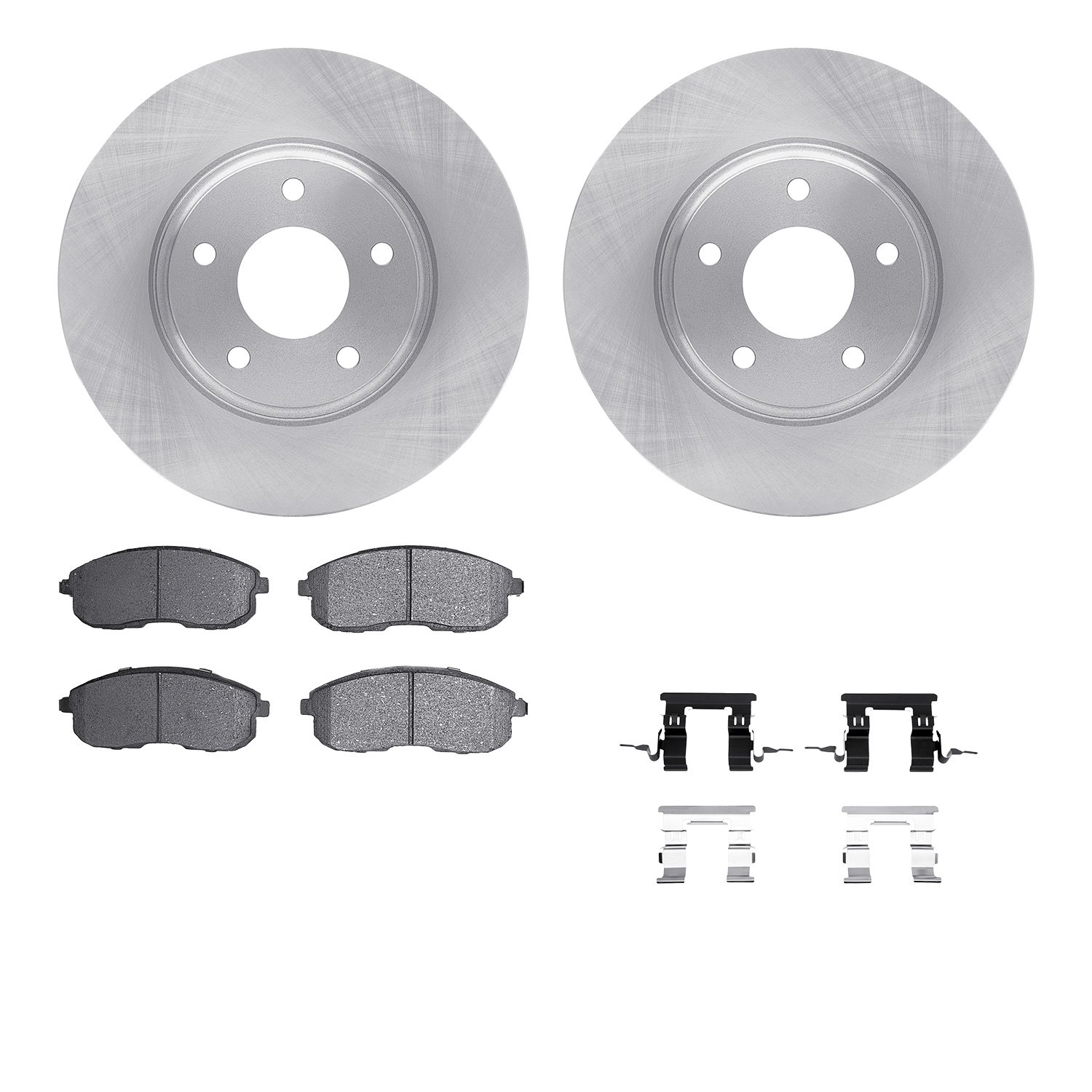 6512-67335 Brake Rotors w/5000 Advanced Brake Pads Kit with Hardware, 2002-2006 Infiniti/Nissan, Position: Front