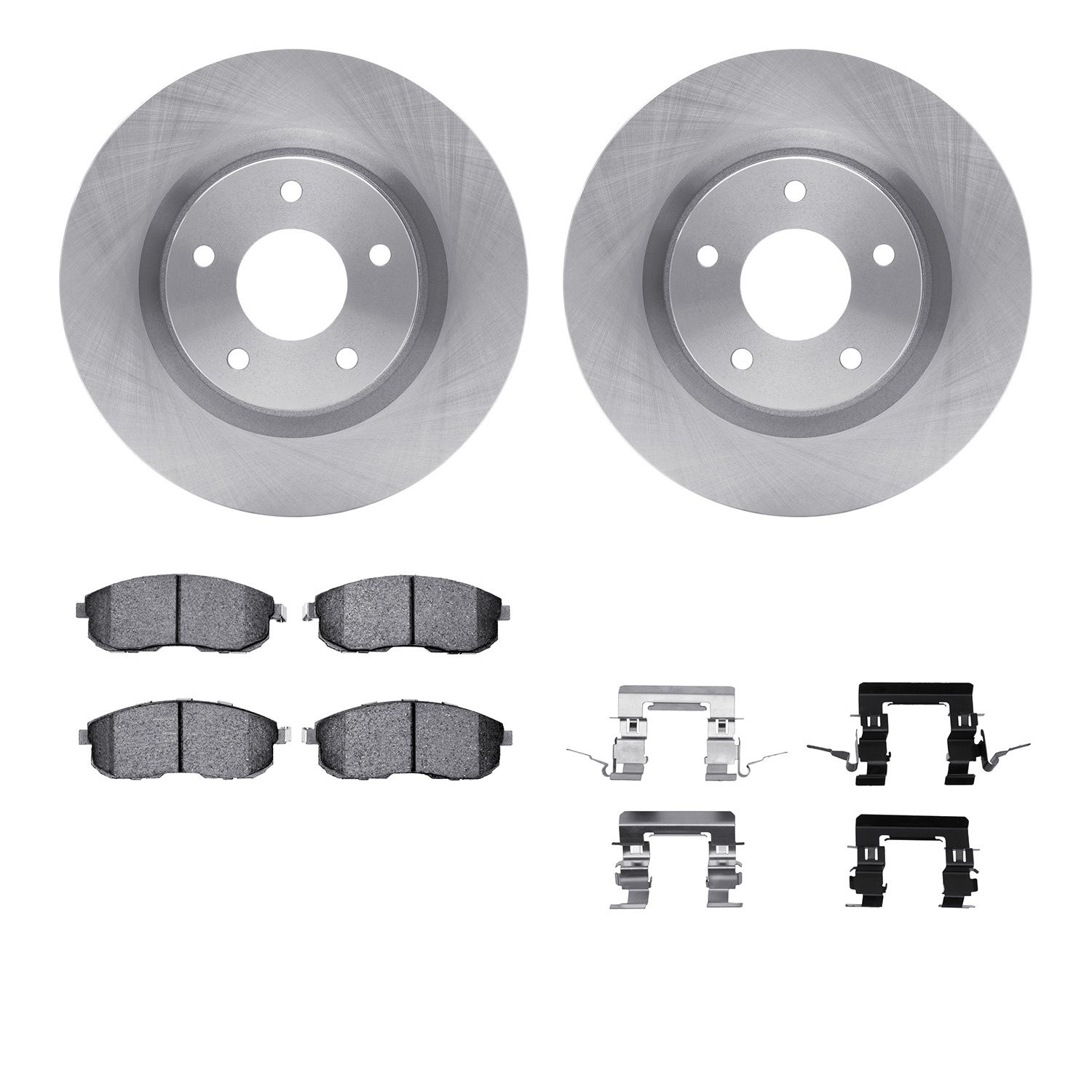 6512-67377 Brake Rotors w/5000 Advanced Brake Pads Kit with Hardware, 2007-2013 Infiniti/Nissan, Position: Front