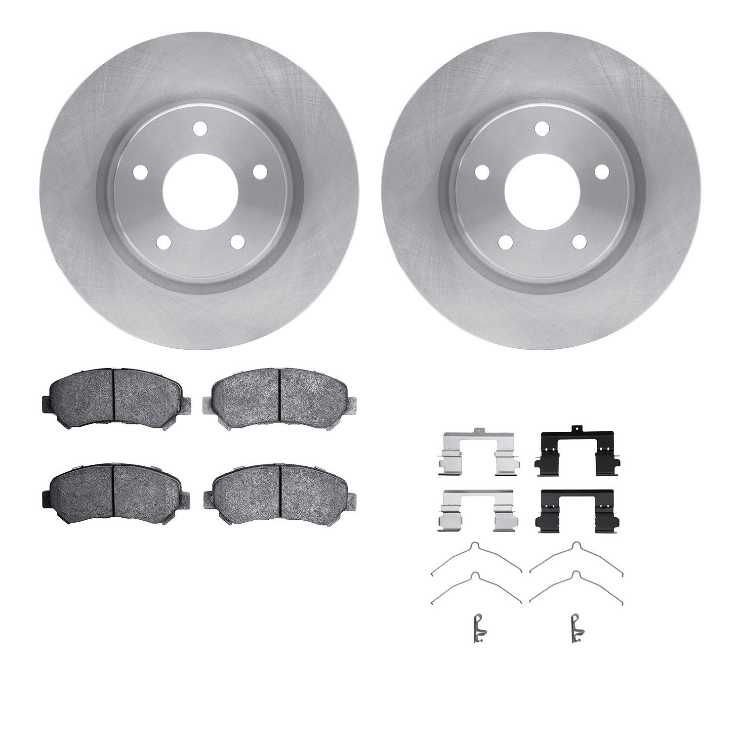 6512-67392 Brake Rotors w/5000 Advanced Brake Pads Kit with Hardware, 2008-2015 Infiniti/Nissan, Position: Front
