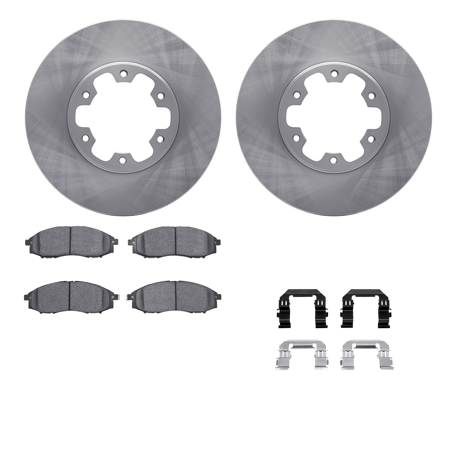 6512-67445 Brake Rotors w/5000 Advanced Brake Pads Kit with Hardware, 2000-2004 Infiniti/Nissan, Position: Front