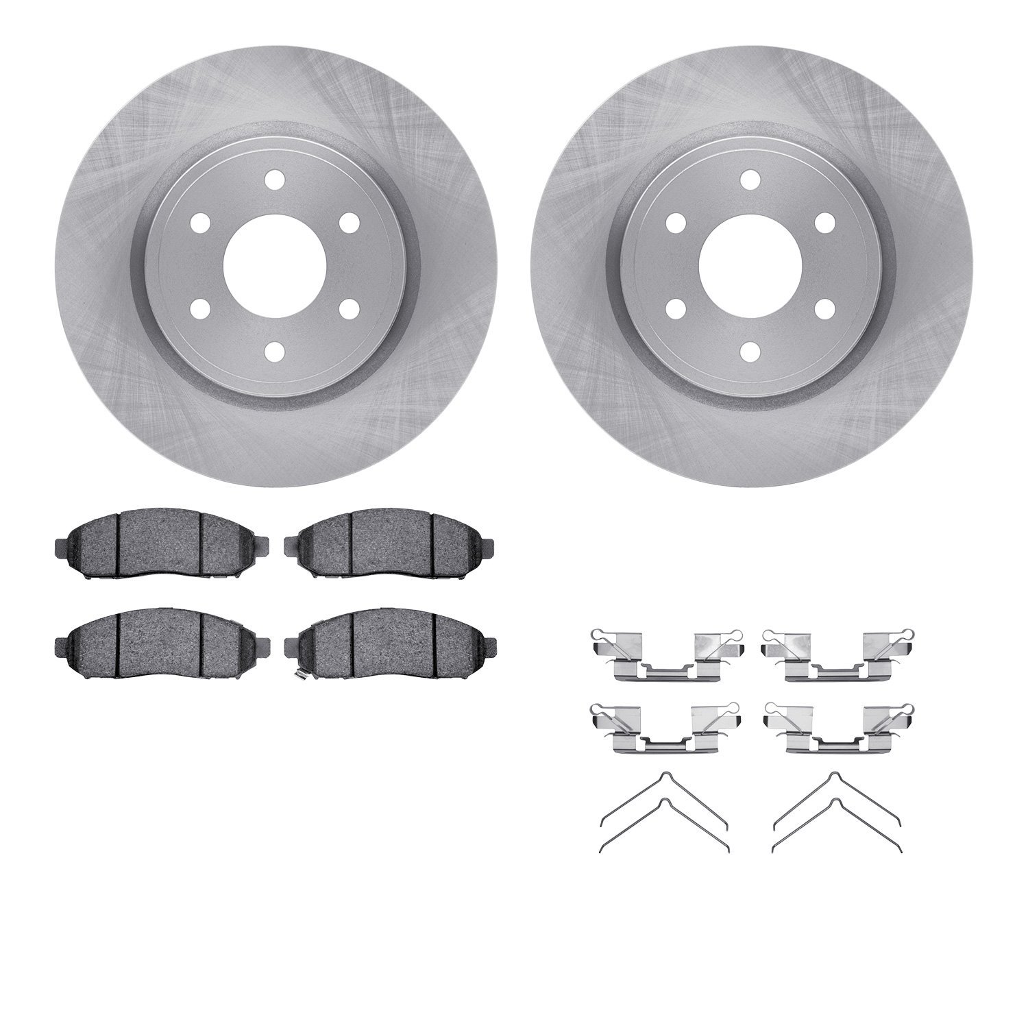 6512-67477 Brake Rotors w/5000 Advanced Brake Pads Kit with Hardware, Fits Select Multiple Makes/Models, Position: Front