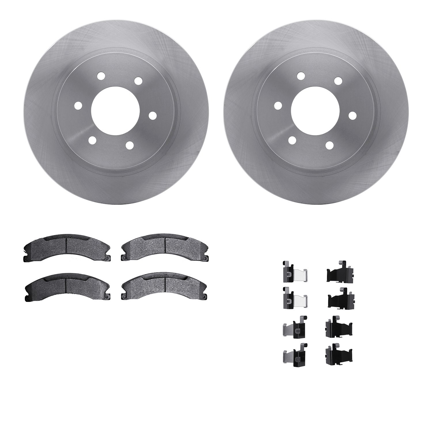 6512-67543 Brake Rotors w/5000 Advanced Brake Pads Kit with Hardware, Fits Select Infiniti/Nissan, Position: Front