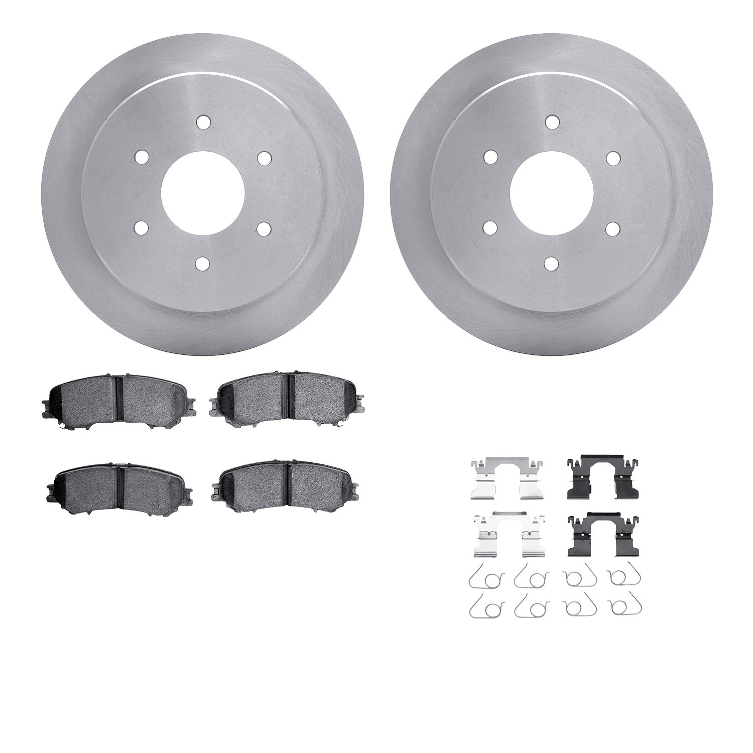 6512-67549 Brake Rotors w/5000 Advanced Brake Pads Kit with Hardware, Fits Select Infiniti/Nissan, Position: Rear