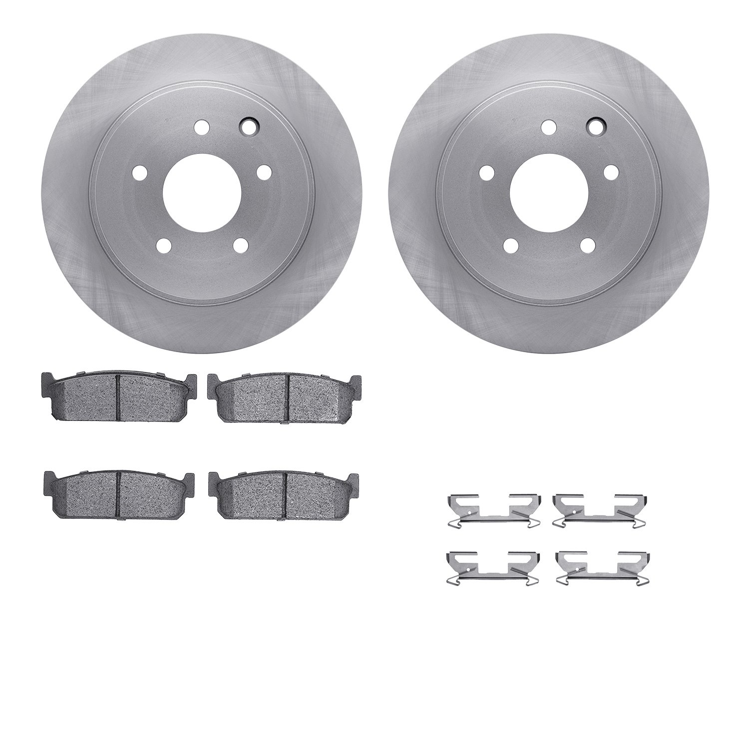 6512-68032 Brake Rotors w/5000 Advanced Brake Pads Kit with Hardware, 1993-2001 Infiniti/Nissan, Position: Rear