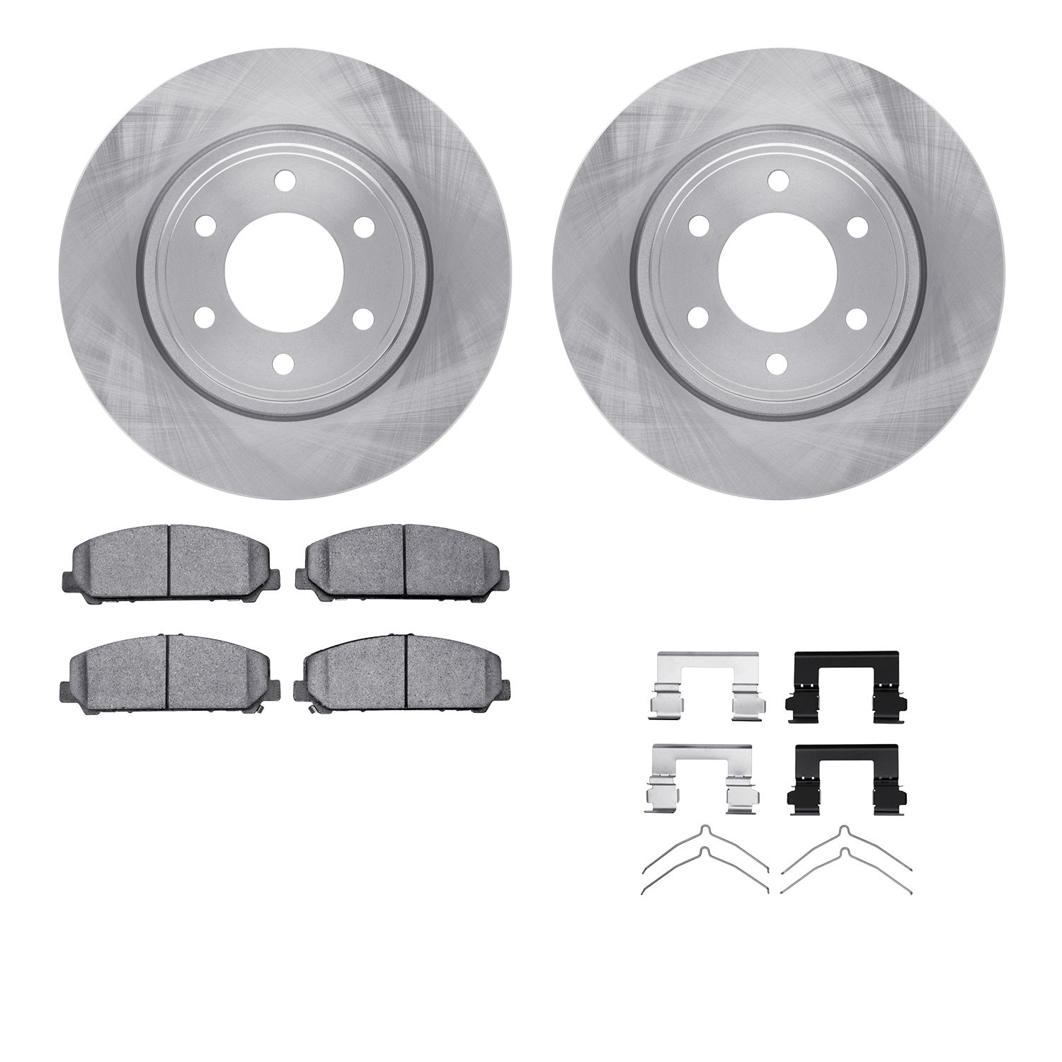 6512-68077 Brake Rotors w/5000 Advanced Brake Pads Kit with Hardware, Fits Select Infiniti/Nissan, Position: Front