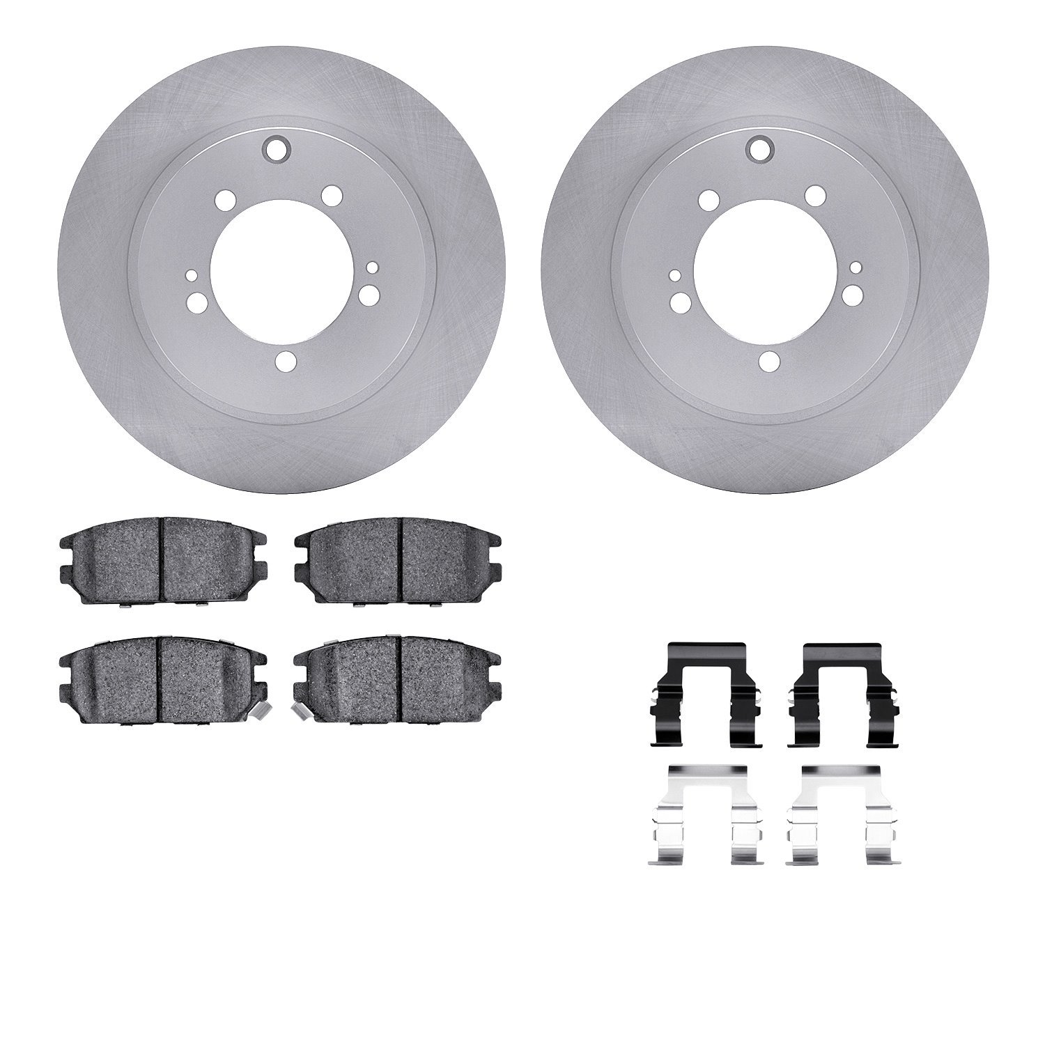 6512-72194 Brake Rotors w/5000 Advanced Brake Pads Kit with Hardware, 1994-1994 Mopar, Position: Rear