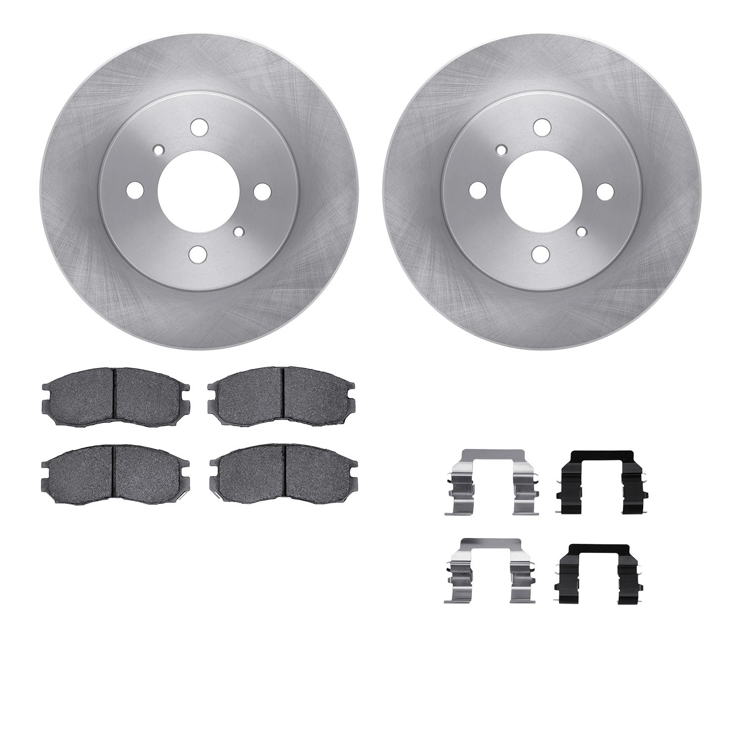 6512-72200 Brake Rotors w/5000 Advanced Brake Pads Kit with Hardware, 1998-2002 Mitsubishi, Position: Front