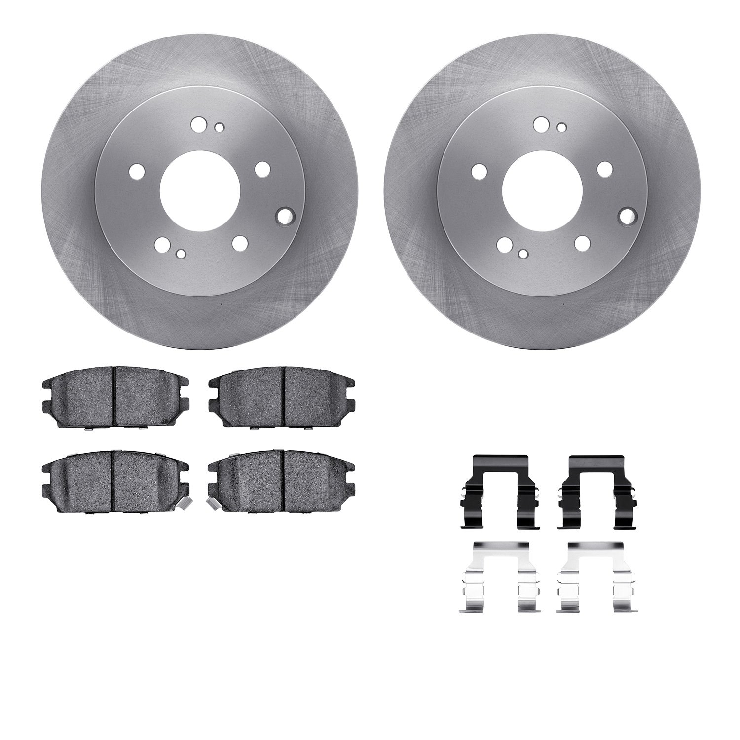 6512-72242 Brake Rotors w/5000 Advanced Brake Pads Kit with Hardware, 2006-2012 Mitsubishi, Position: Rear