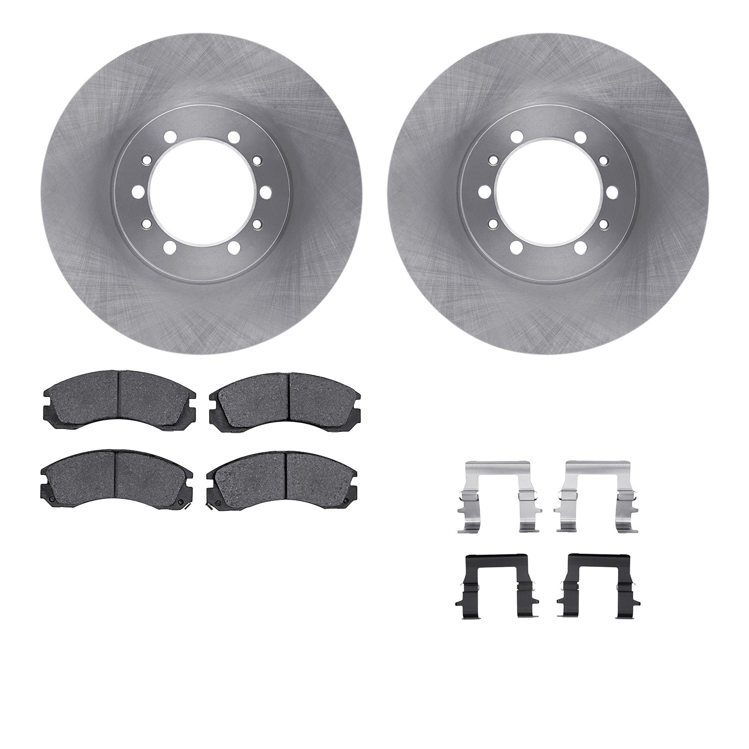 6512-72287 Brake Rotors w/5000 Advanced Brake Pads Kit with Hardware, 1994-2000 Mitsubishi, Position: Front